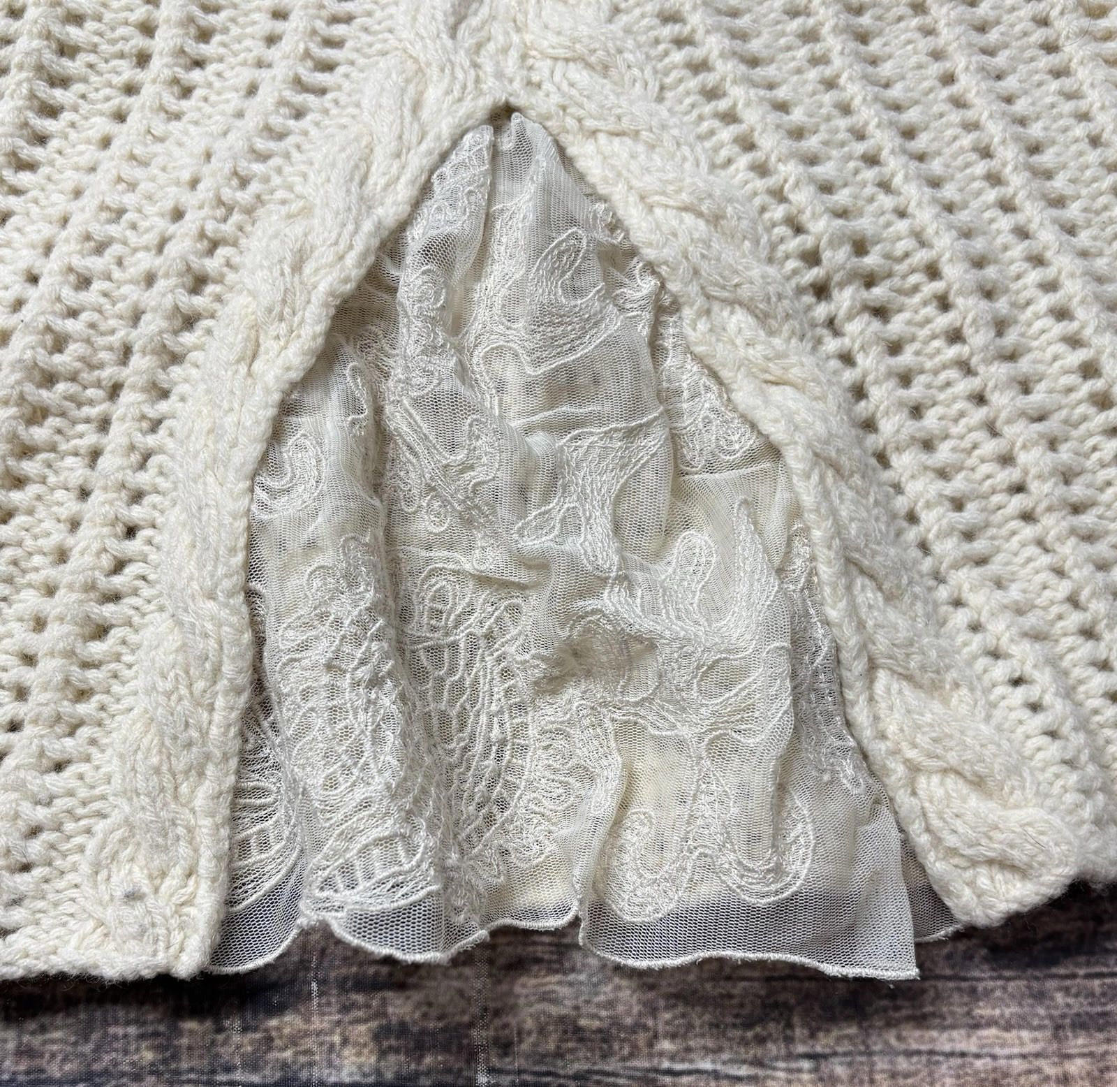 Anthropologie Guinevere Anthropologie Womens S Ivory Lambswool Cashmere Size S / US 4 / IT 40 - 9 Thumbnail