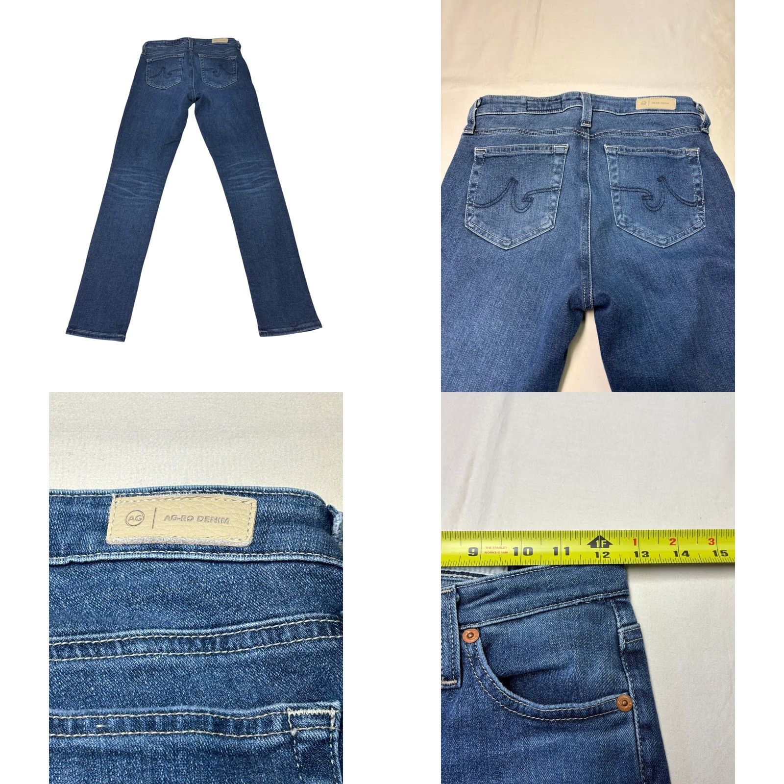 Vintage VINTAGE AG Adriano Goldschmied Prima Ankle Cigarette Leg Jeans Womens 25X28 Dark Wash Size 42" / US 20 - 8 Thumbnail