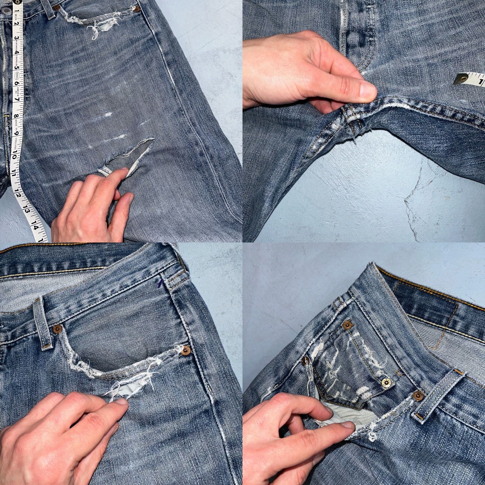 Levi's Levis 501 Vintage Y2K Straight Jeans Blue Med Wash 34x36 90s Men Regular Denim Classic Rise 30 Inseam 34 Blue Size US 34 / EU 50 - 8 Thumbnail