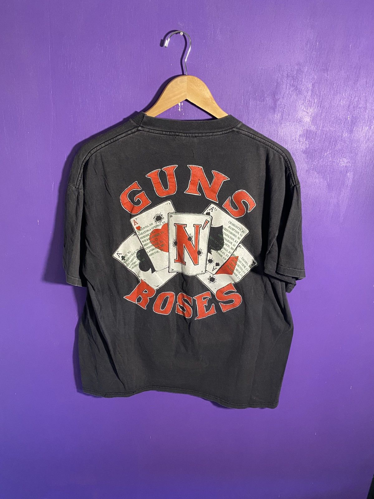 Band Tees × Vintage Vintage 1991 Guns N’ Roses flaming guns tour tee Size US L / EU 52-54 / 3 - 2 Thumbnail