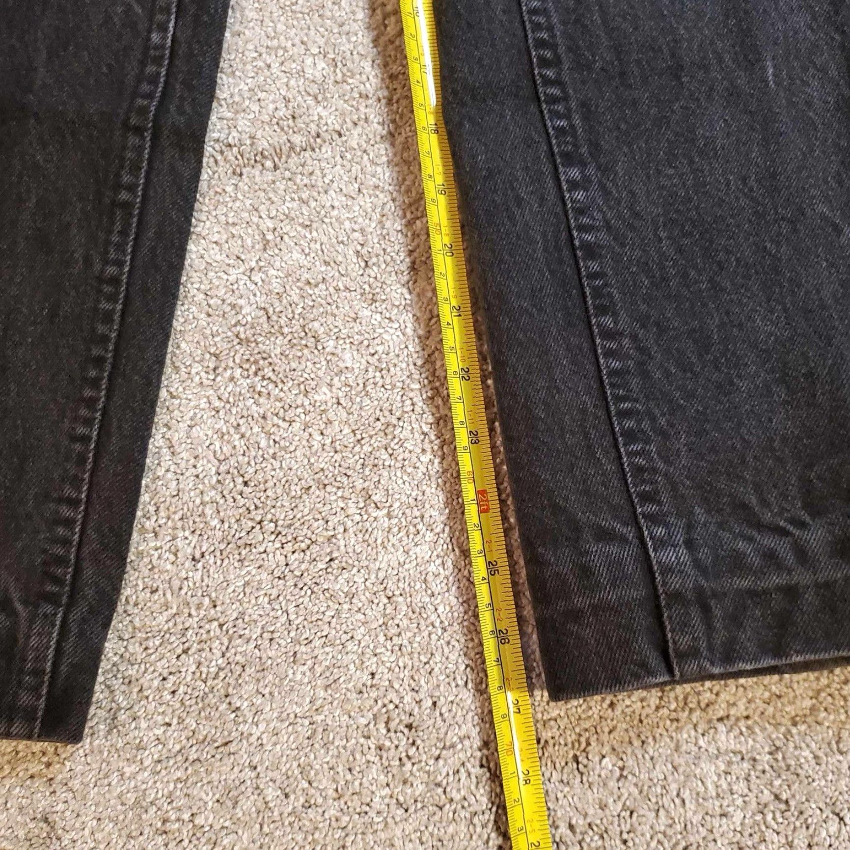 VINTAGE Lee Storm Rider Jeans Mens 36X30 Black Denim USA Made Straight Leg Hemmed