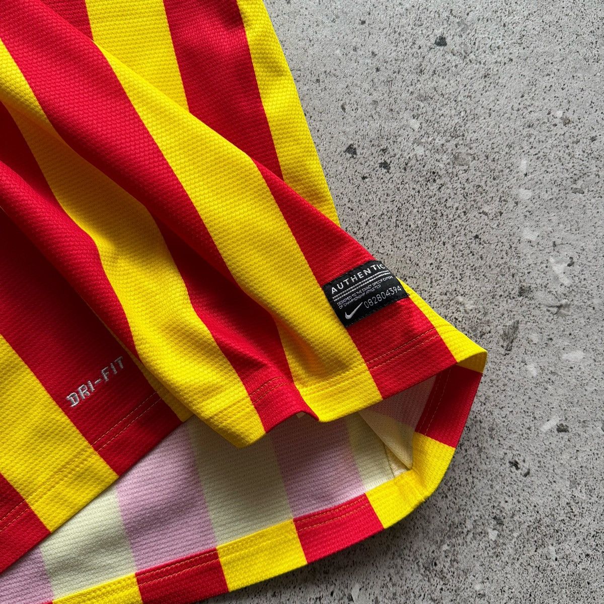 Nike Nike x FC Barcelona Mens Soccer Jersey Yellow Red Striped Size US XS / EU 42 / 0 - 4 Thumbnail