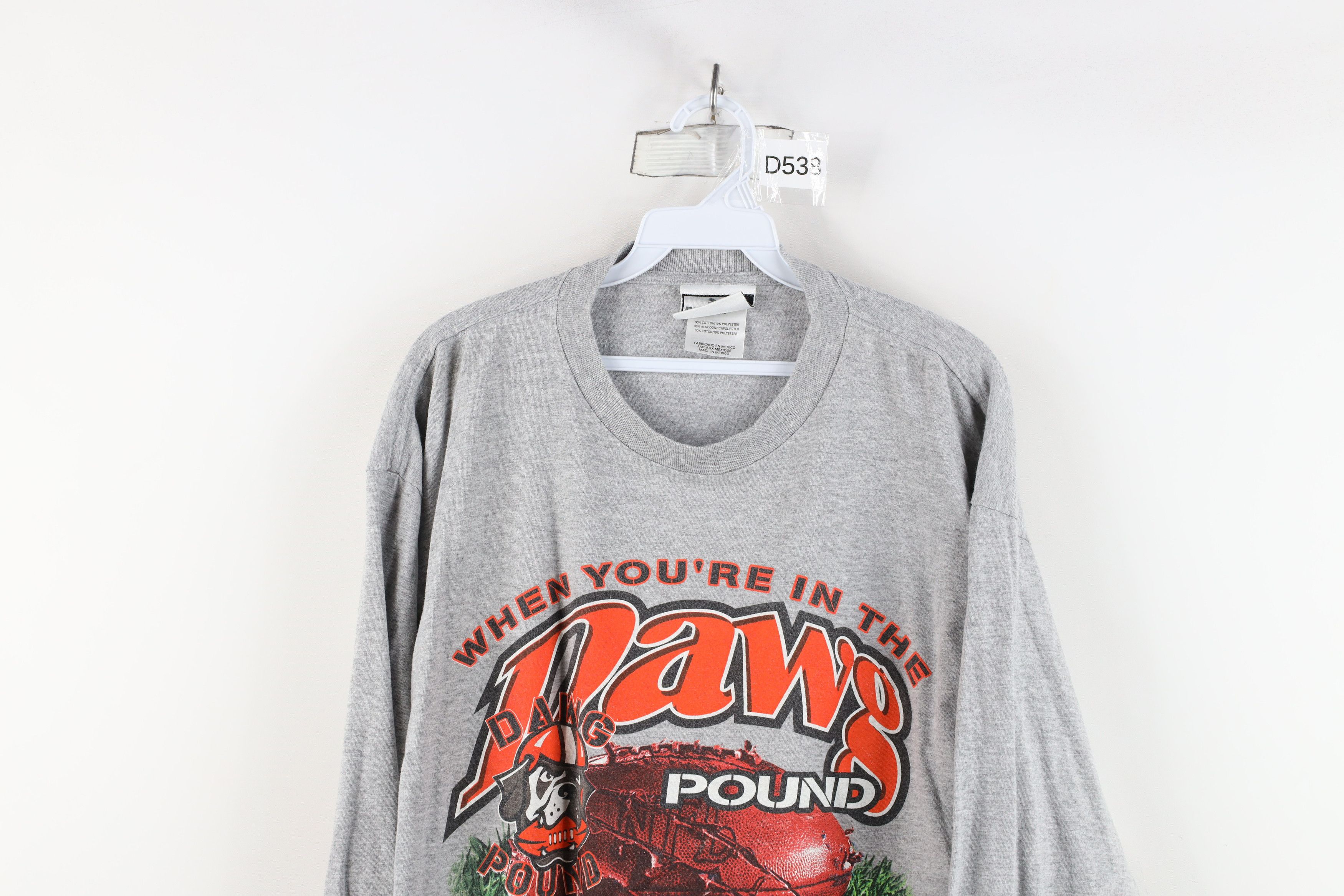 Puma × Vintage Vintage 90s Puma Browns Football Long Sleeve T-Shirt Gray Size US L / EU 52-54 / 3 - 2 Thumbnail