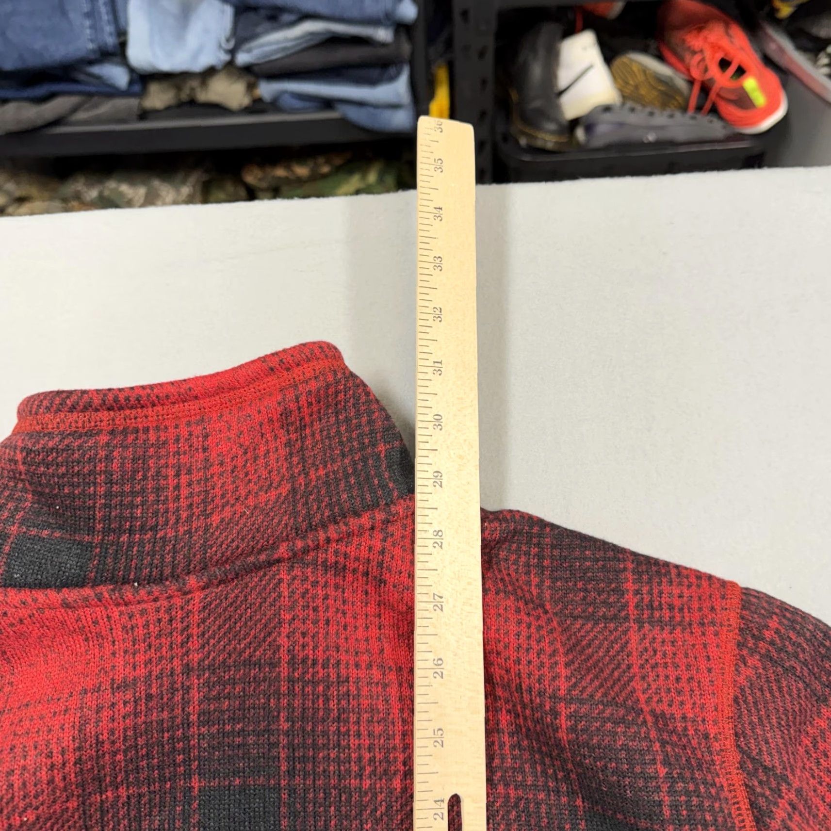 The North Face The North Face Pullover Mens Large Red Plaid Fleece 1/4 Zip Long Sleeve Top Size US L / EU 52-54 / 3 - 8 Thumbnail