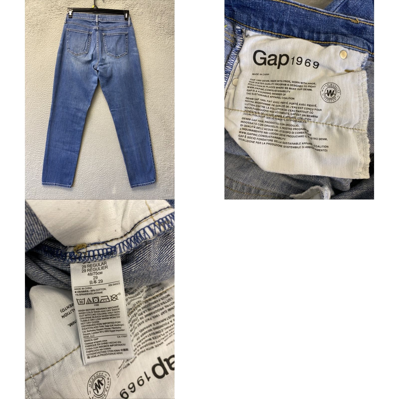 Gap VINTAGE Gap Jeans Womens 30W Blue Denim Pants Low Rise Stretch Boyfriend 1969 Classic Size 30" / US 8 / IT 44 - 8 Thumbnail