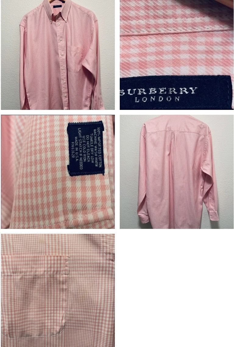 Burberry Burberry Pink Plaid Button-down Shirt Size Size US L / EU 52-54 / 3 - 6 Thumbnail