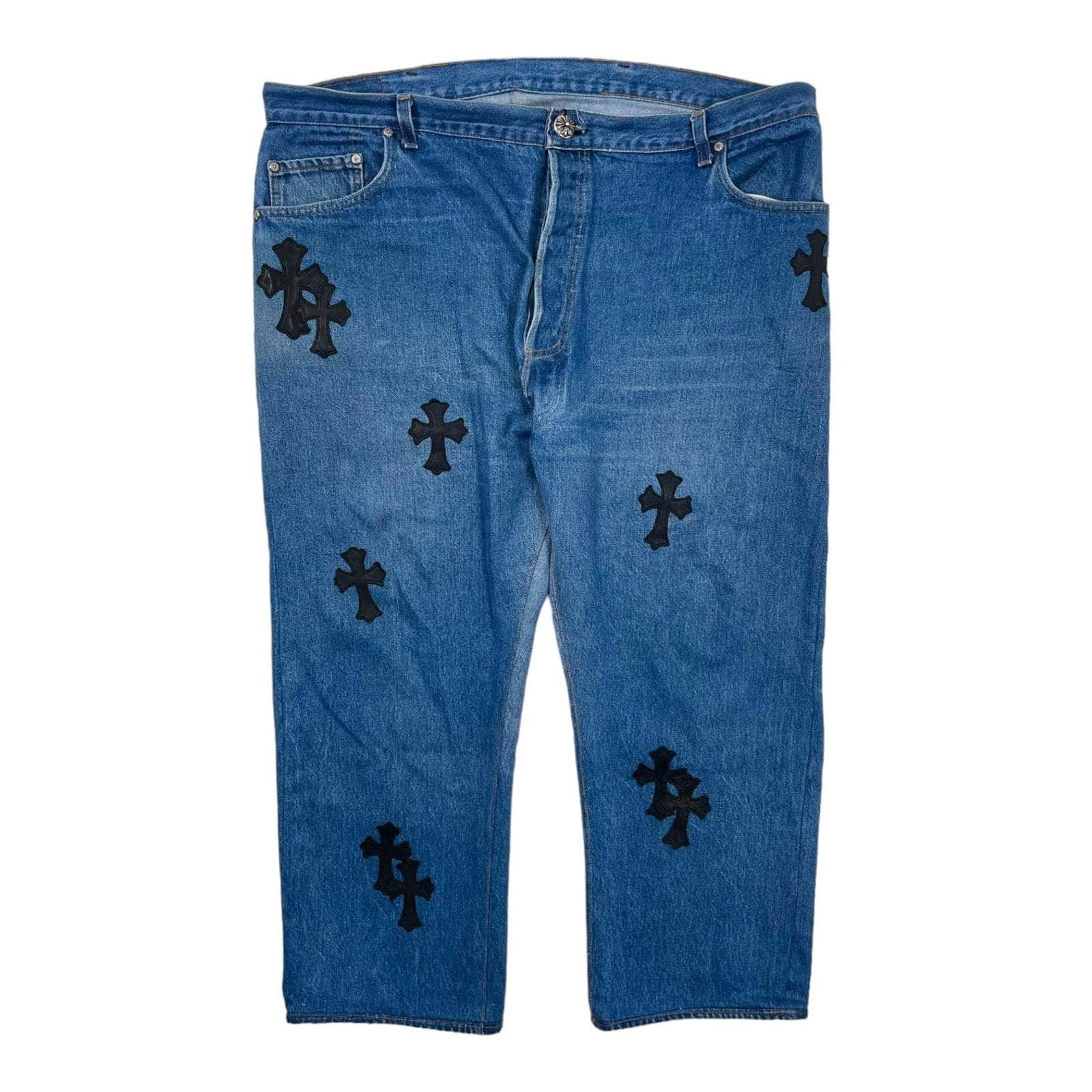 Chrome Hearts Cross Patch Jeans | Grailed