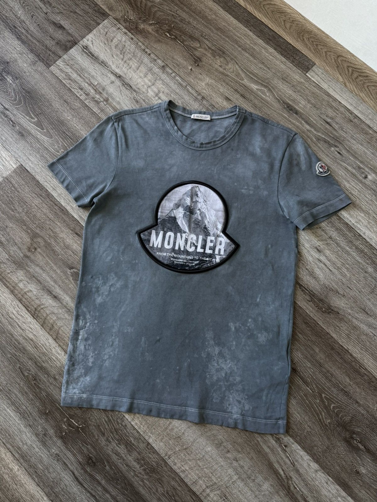 Moncler Moncler Maglia T-Shirt Men’s Mountain Logo Gray Luxury Tee Size US S / EU 44-46 / 1 - 2 Thumbnail
