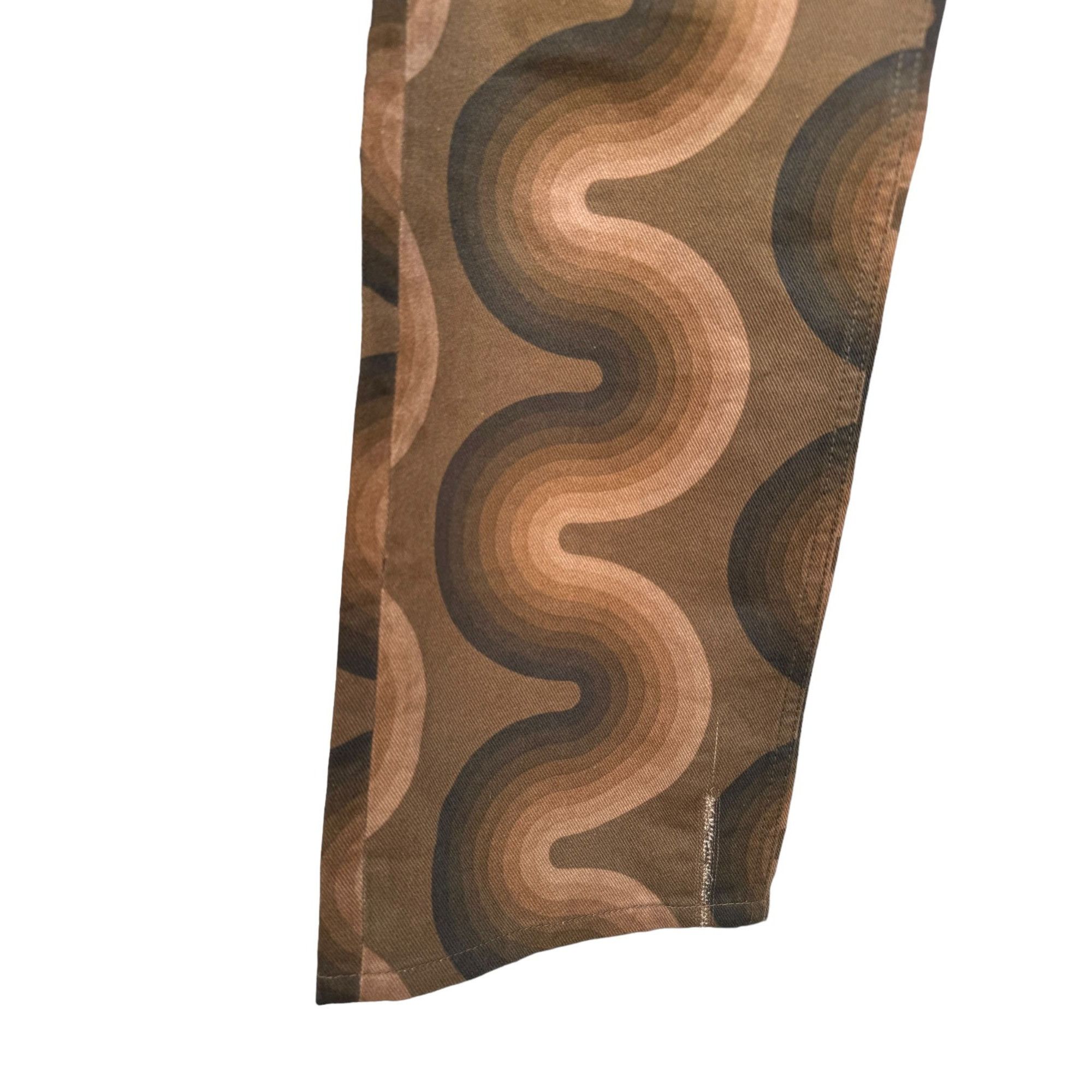 Dries Van Noten X Verner Panton Brown Cotton Wave Pants Size US 30 / EU 46 - 3 Thumbnail