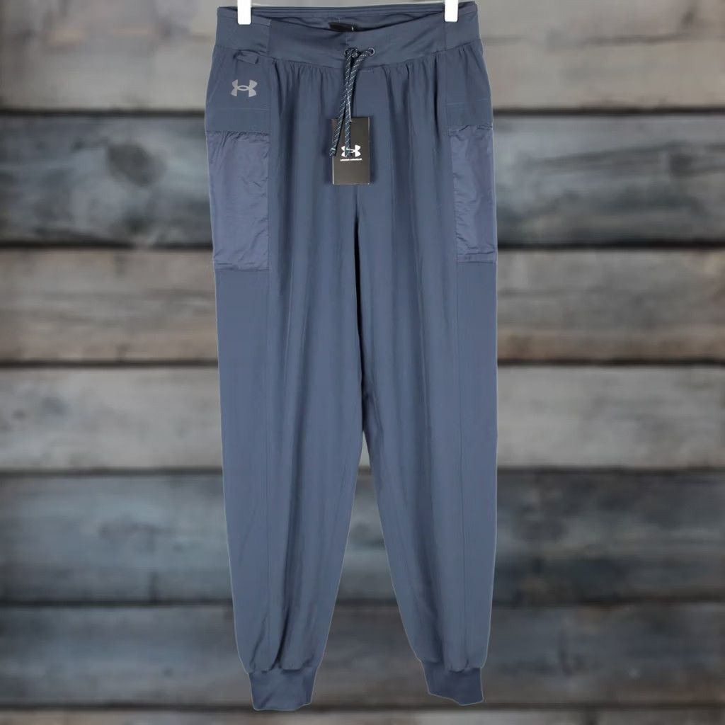 Under Armour Under Armour Trail Run Pants Men's Gray Small 29" Inseam 87% Polyester 13% Elastine Jogger Loose Fit Drawstring Pockets 1383245 044 Size US 29 - 1 Thumbnail