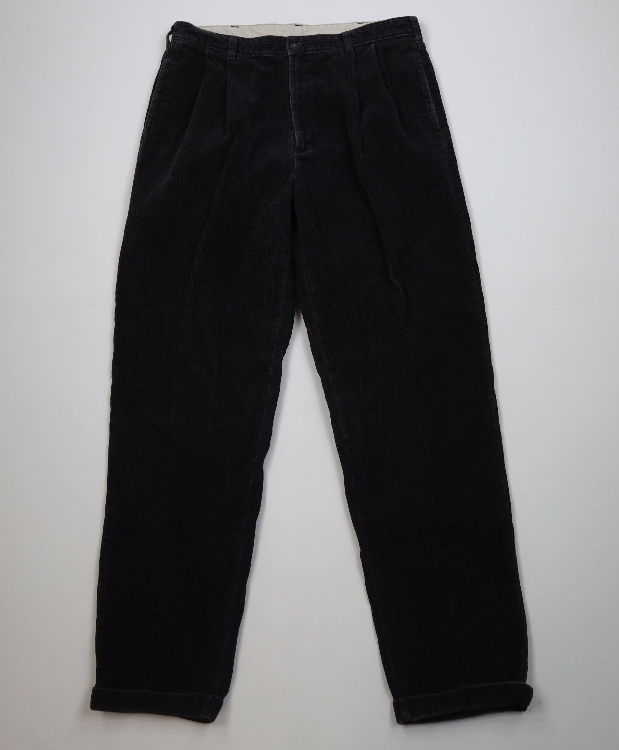 Vintage 90s Streetwear Wide Leg Corduroy Chino Pants Gray