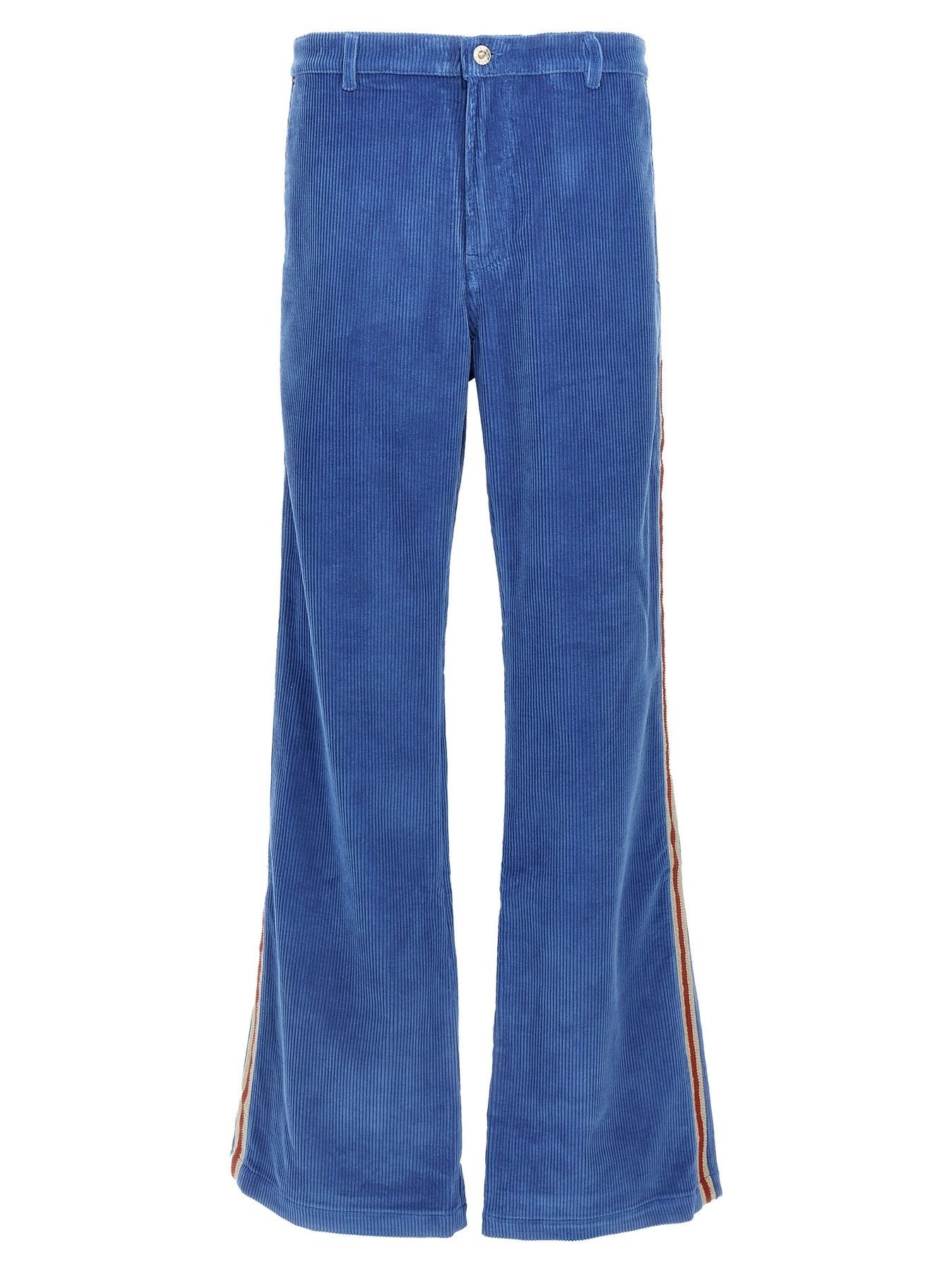 Wales Bonner o1tko11025 Side-Crochet Wide Pants in Blue Size US 36 / EU 52 - 1 Thumbnail