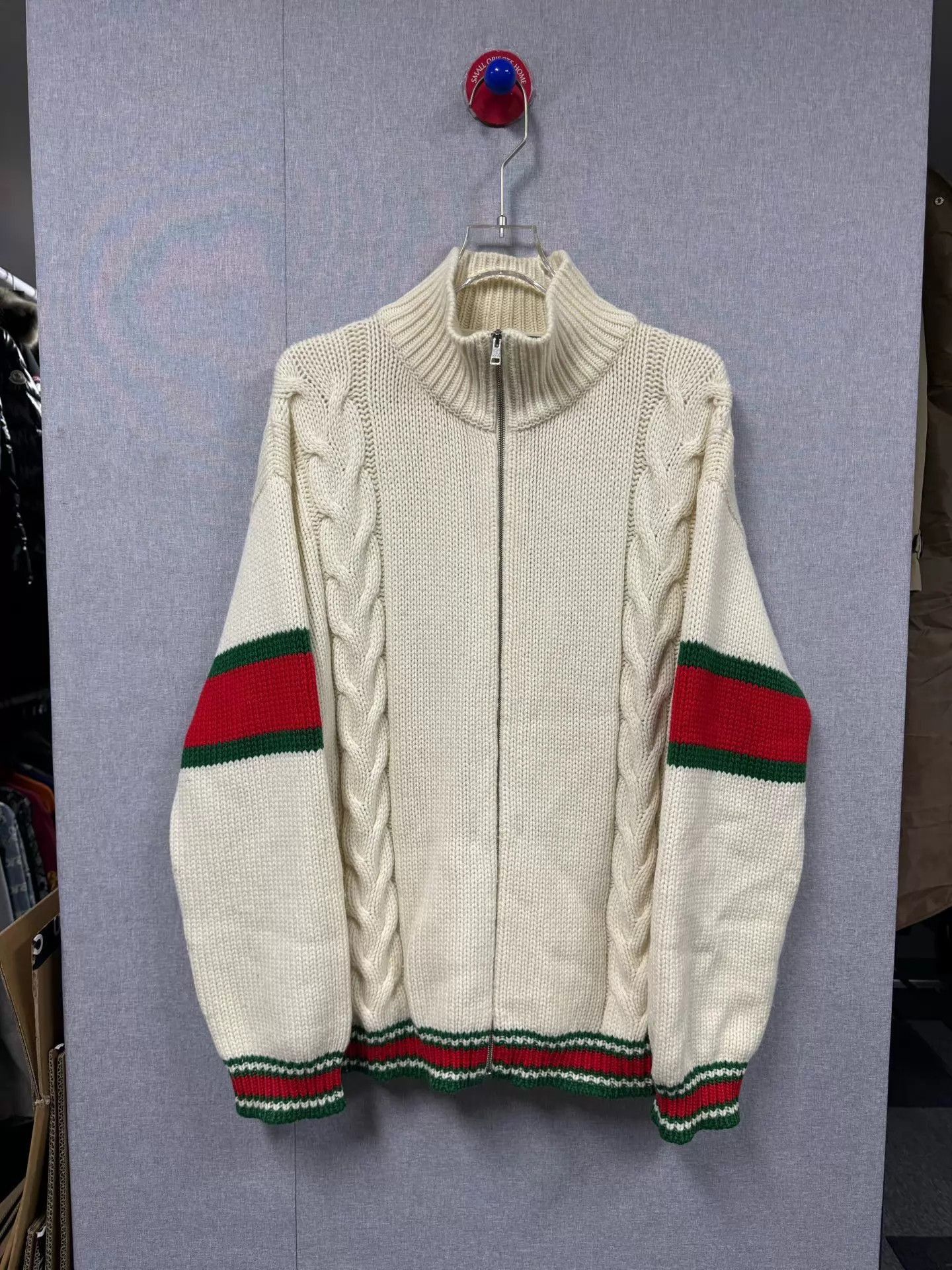 Gucci Multi Color Cable Knit Zip-Up Sweater Size US XL / EU 56 / 4 - 1 Thumbnail