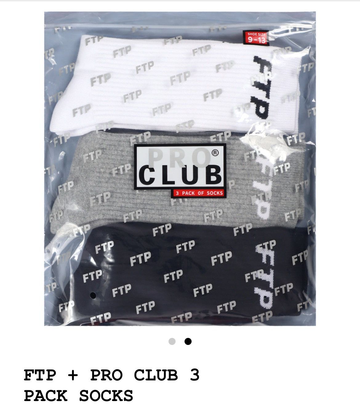 Fuck The Population FTP PROCLUB 3 pack socks Size ONE SIZE - 2 Thumbnail