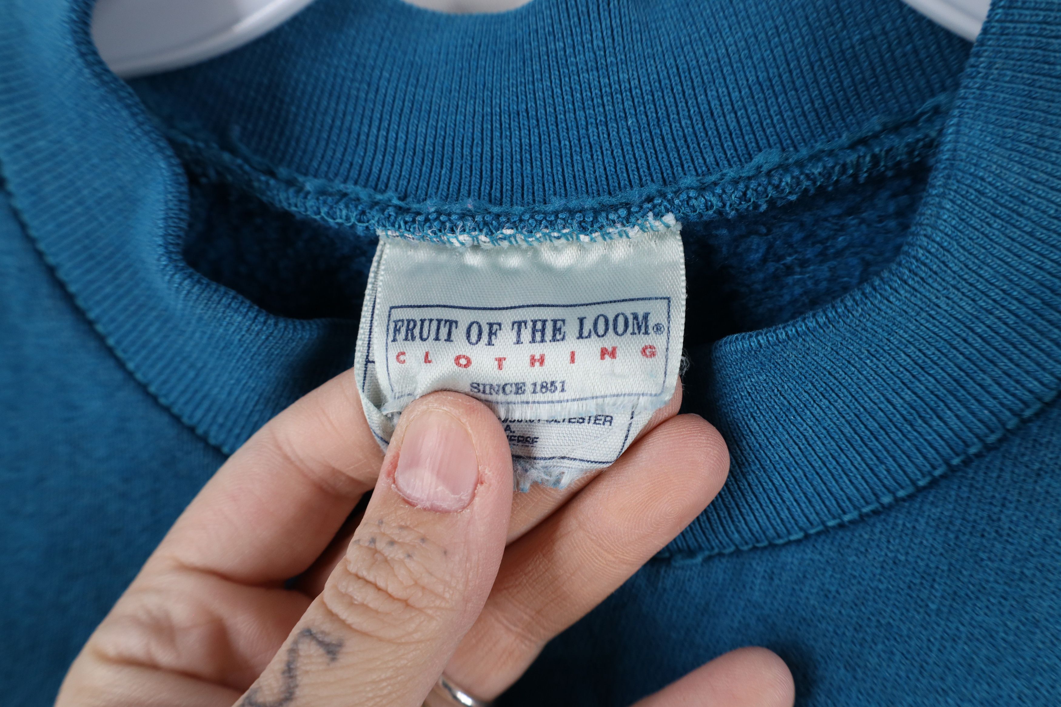 Vintage Vintage 90s Streetwear Blank Crewneck Sweatshirt Blue Size L / US 10 / IT 46 - 6 Thumbnail