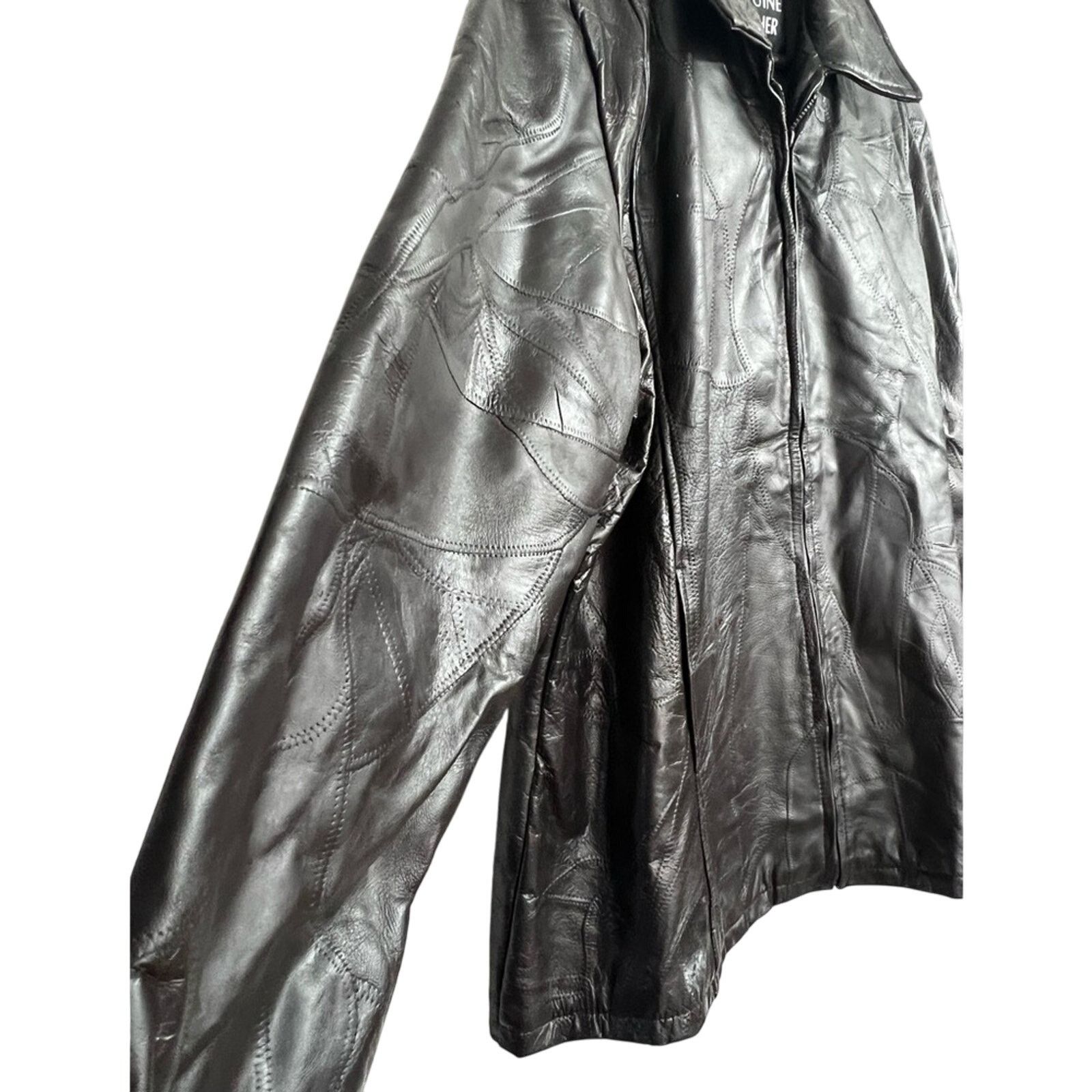 Vintage Maxam Leather Italian Mosaic Top Grain Lambskin Jacket 3XL Size US XXL / EU 58 / 5 - 7 Thumbnail