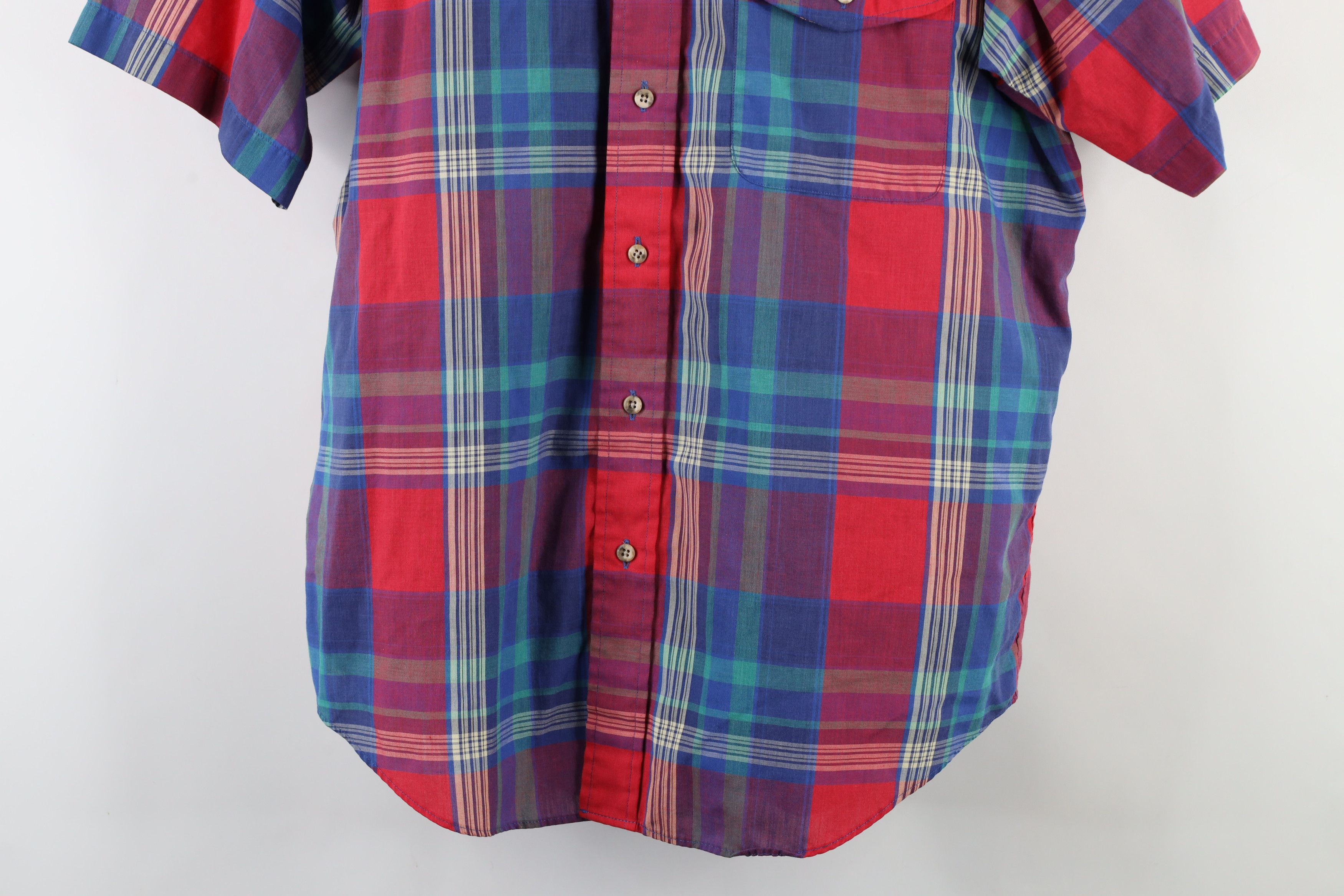 Vintage Vintage 90s Streetwear Short Sleeve Button Down Shirt Plaid Size US L / EU 52-54 / 3 - 3 Thumbnail