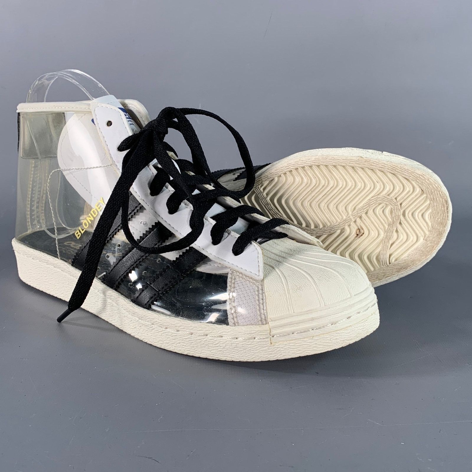 Adidas ADIDAS Size 9 White Black See-Through Acetate Ankle Sneakers Size US 9 / EU 42 - 5 Thumbnail