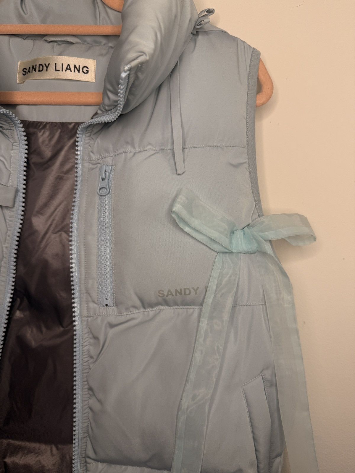 Sandy Liang Blue Bow Puffer Vest by Sandy Liang Size S / US 4 / IT 40 - 4 Thumbnail