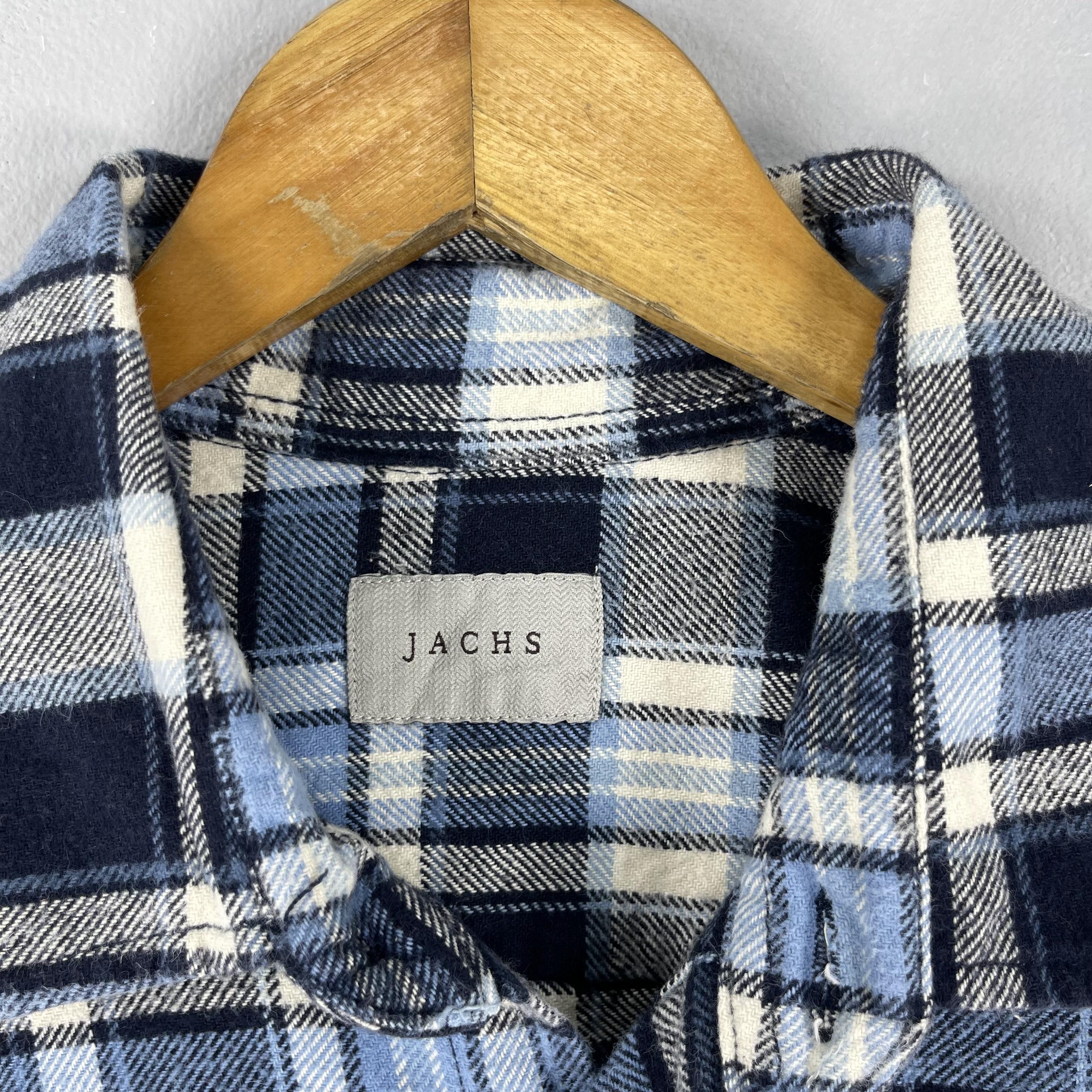 Flannel Jachs Checkered Blue Tartan Double Pocket Minimalist Flannel Size US L / EU 52-54 / 3 - 4 Thumbnail