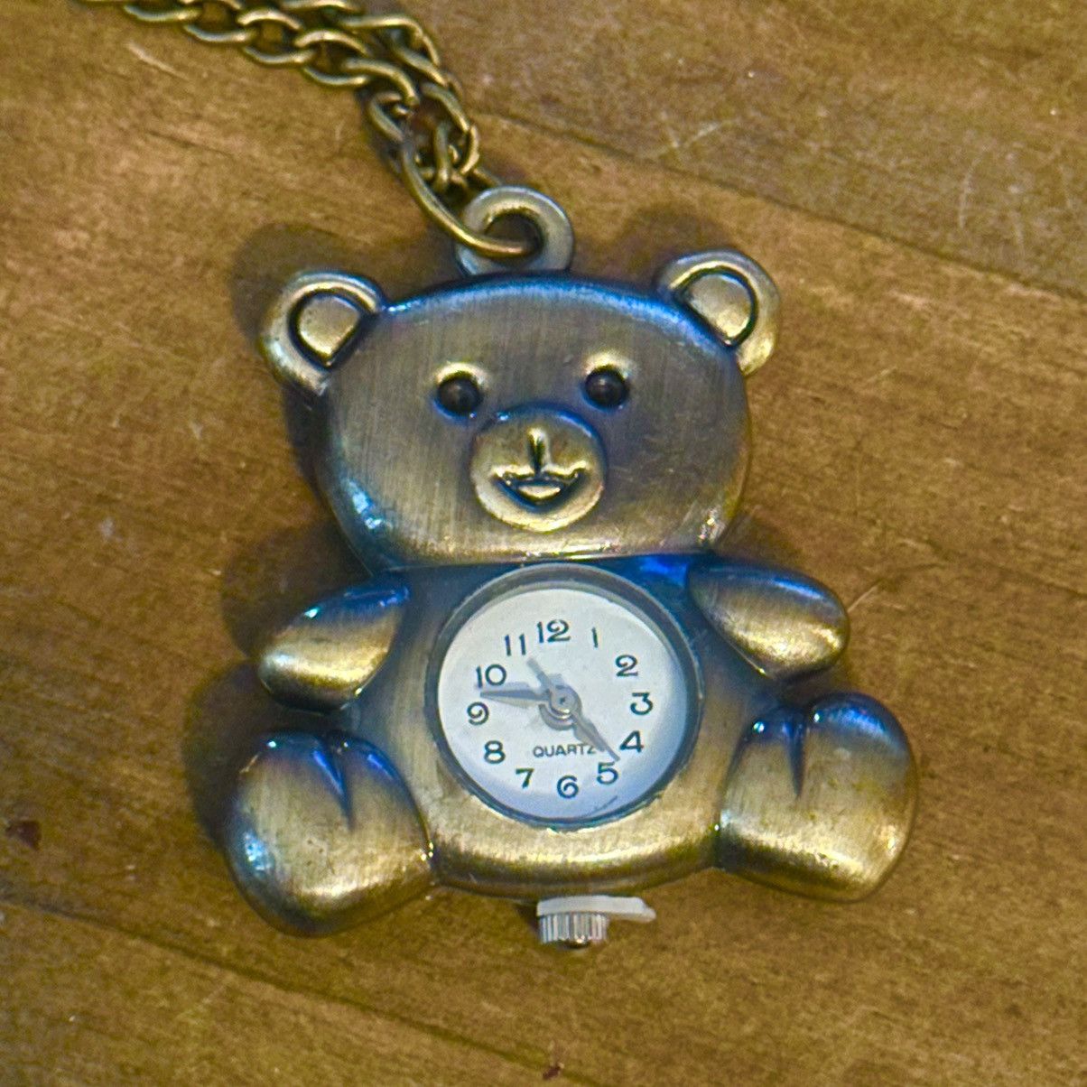 Other Bronze tone teddy bear watch pendant necklace Size ONE SIZE - 3 Thumbnail