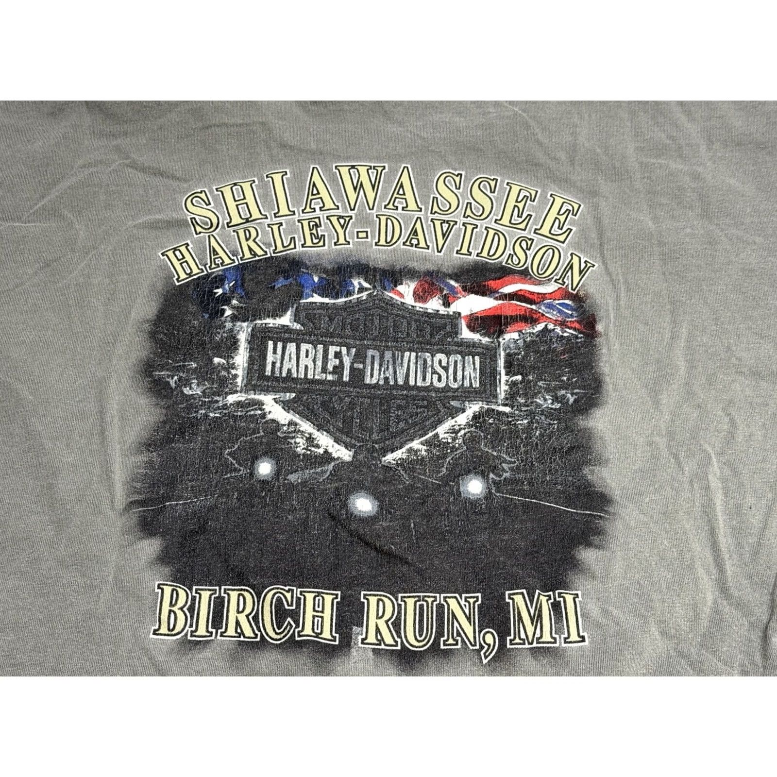 Harley Davidson VINTAGE Harley-Davidson T-Shirt Long Sleeve Adult XL Gray Birch Run Michigan Tribal Hits Size US XL / EU 56 / 4 - 7 Thumbnail