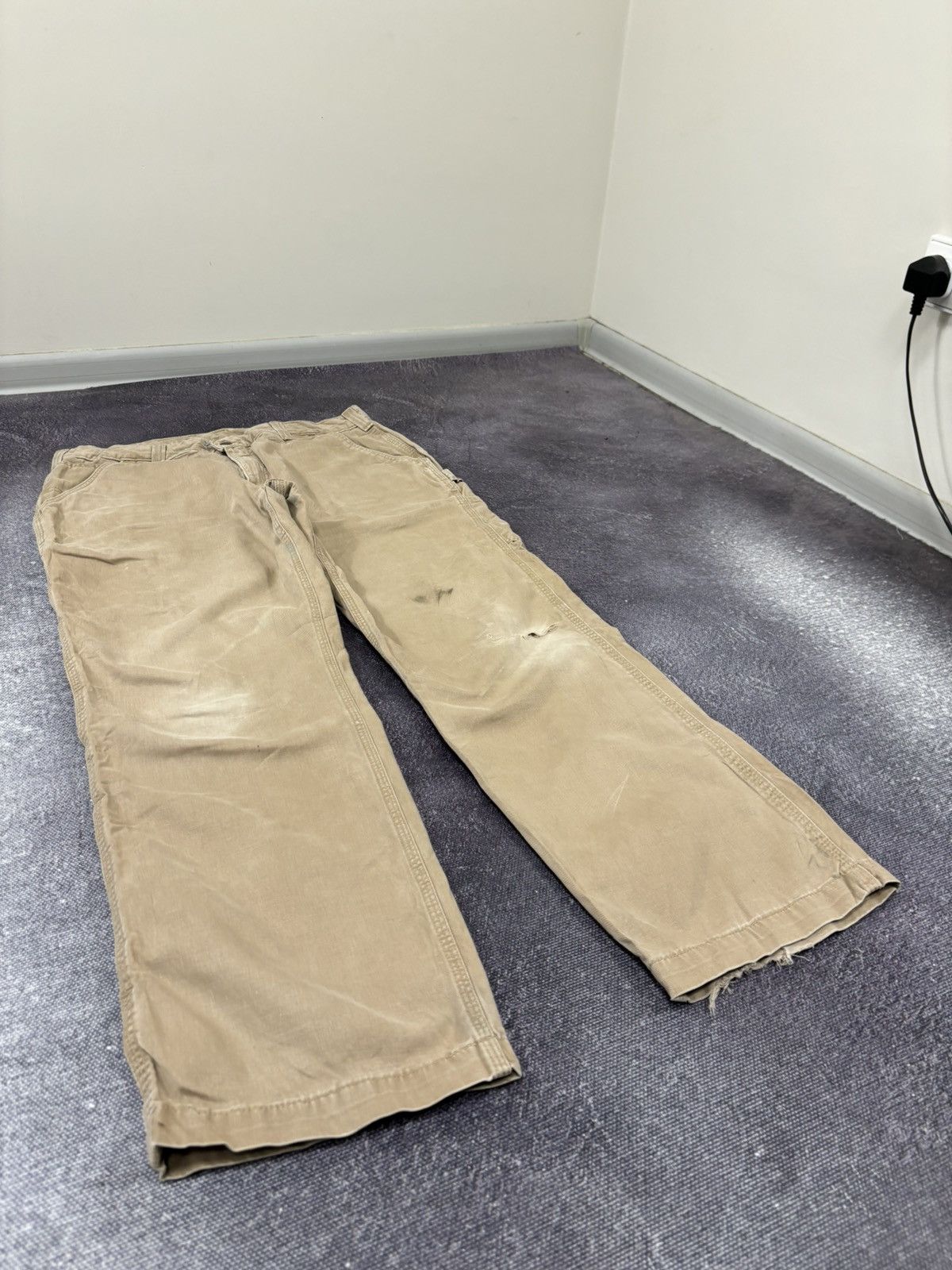 Carhartt Vintage Carhartt USA Cream Work Hype Baggy Carpenter Pants Size US 36 / EU 52 - 9 Thumbnail