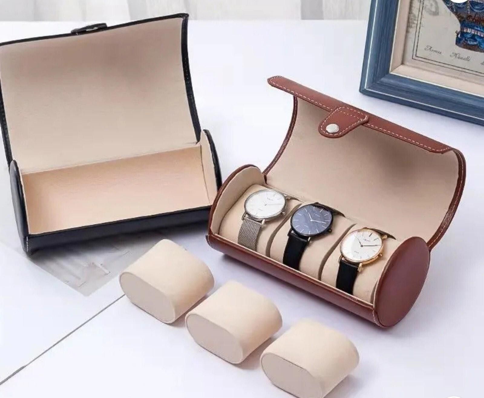 Other PU Leather Watch Travel Case up to 3 Watches Black by KSLC Size ONE SIZE - 4 Thumbnail