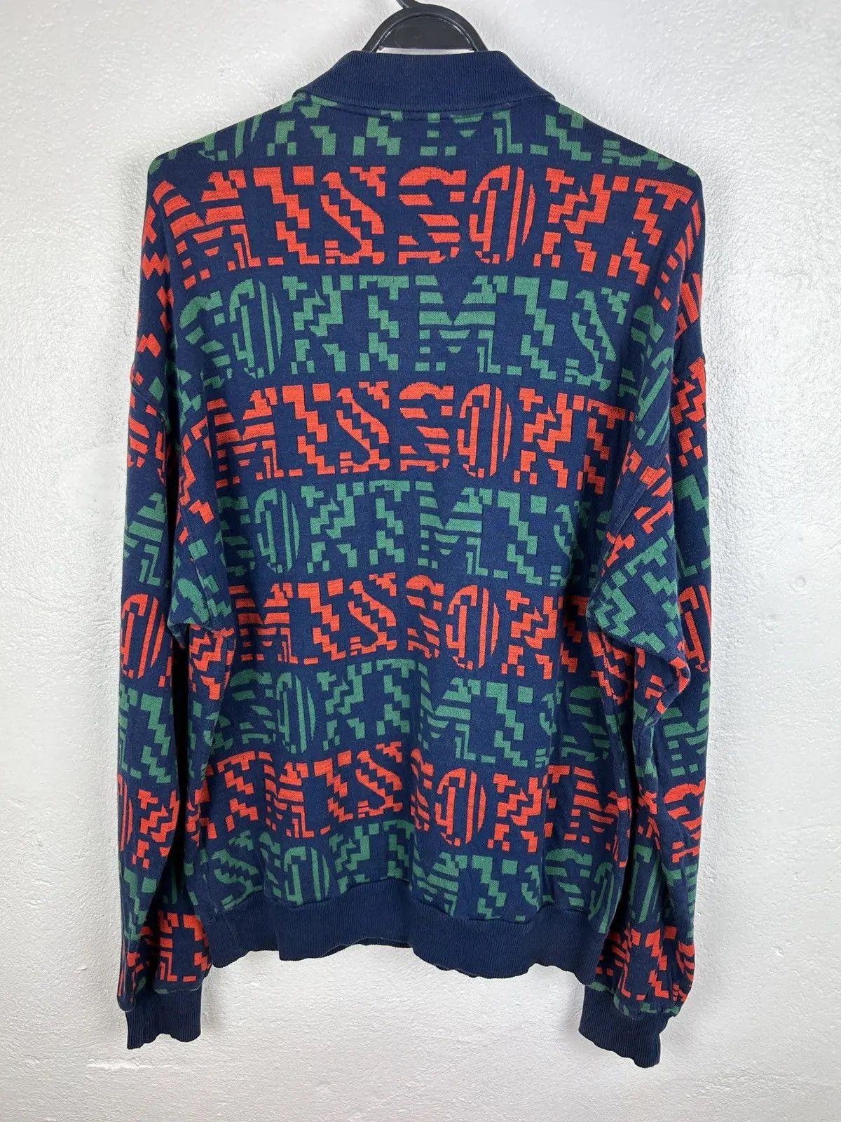 Missoni 90s Vintage Missoni Allover Inscription Collared Sweatshirt Size US L / EU 52-54 / 3 - 5 Thumbnail