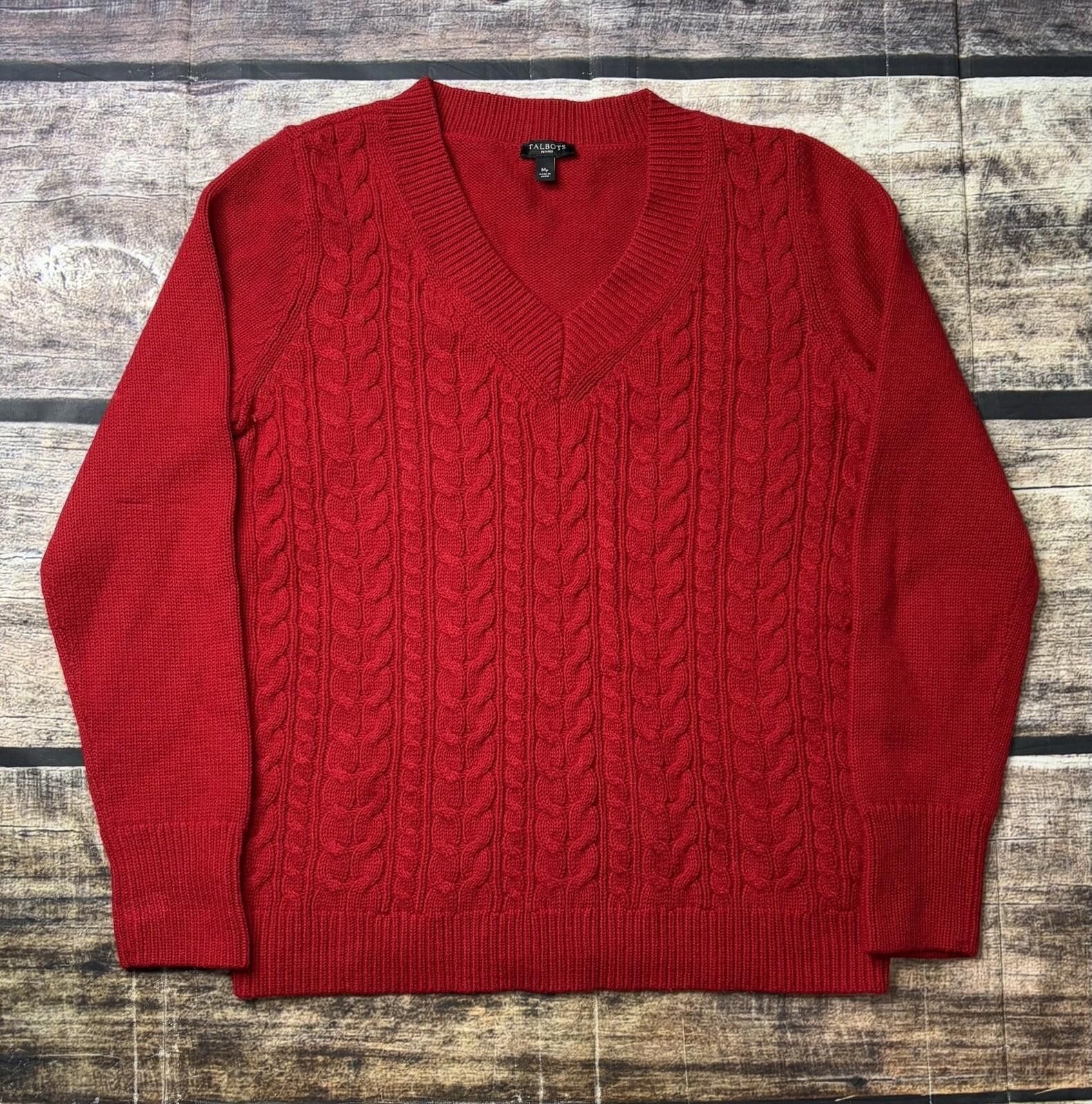 Other Talbots Sweater Women's Medium Petite Lambswool Blend Cable Size M / US 6-8 / IT 42-44 - 1 Thumbnail
