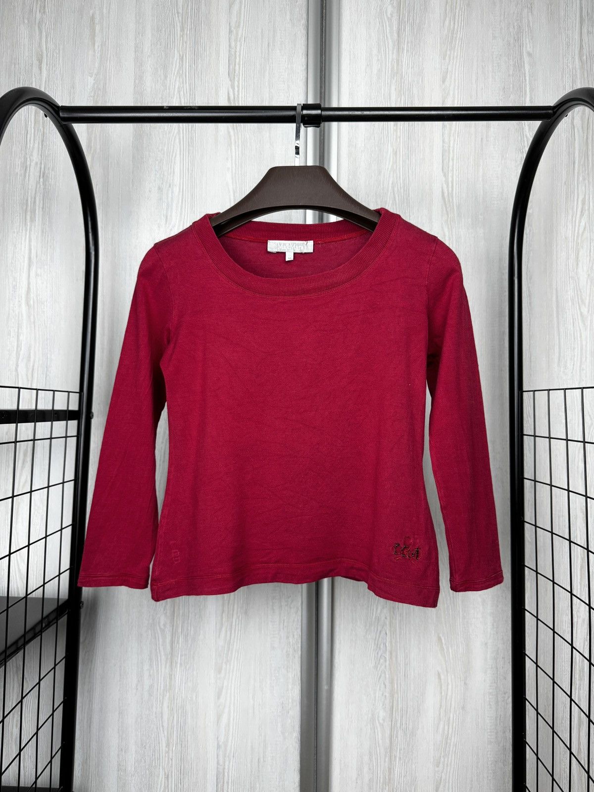 Max Mara Max Mara Red Silk Cashmere long sleeve tee shirt size M Size M / US 6-8 / IT 42-44 - 2 Thumbnail