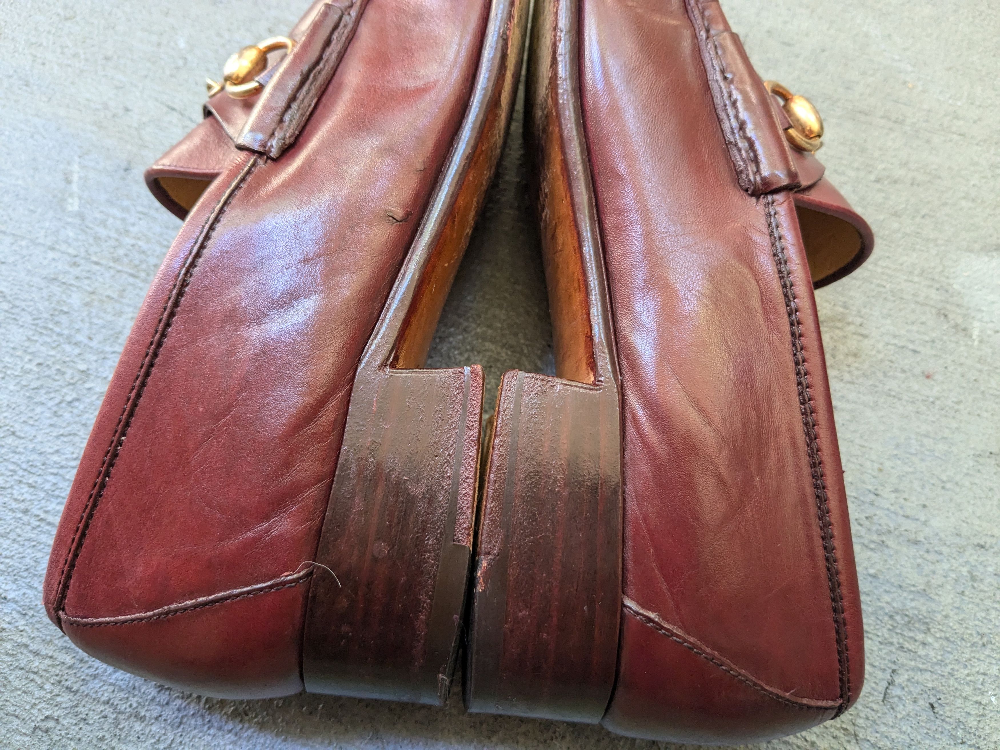Vintage Gucci Horsebit Loafers Red 9 Red Snaffle Bit Gold