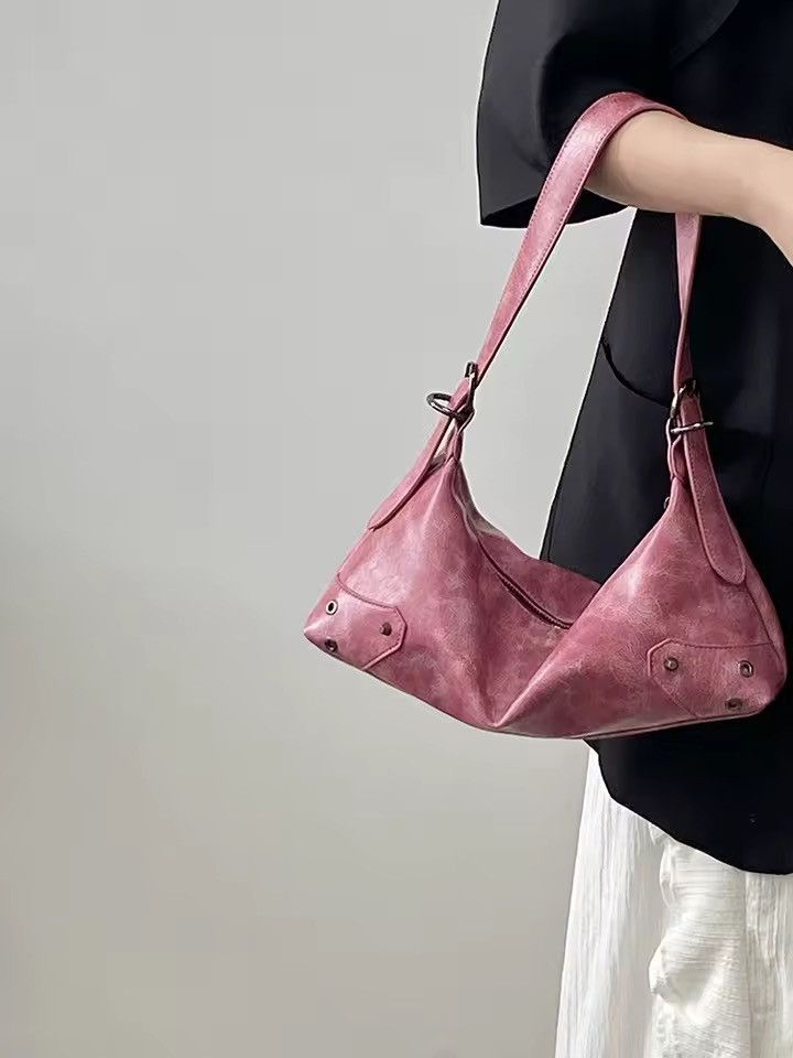 Vintage Retro Style PU Leather Small Shoulder Bag y2k unisex Size ONE SIZE - 3 Thumbnail