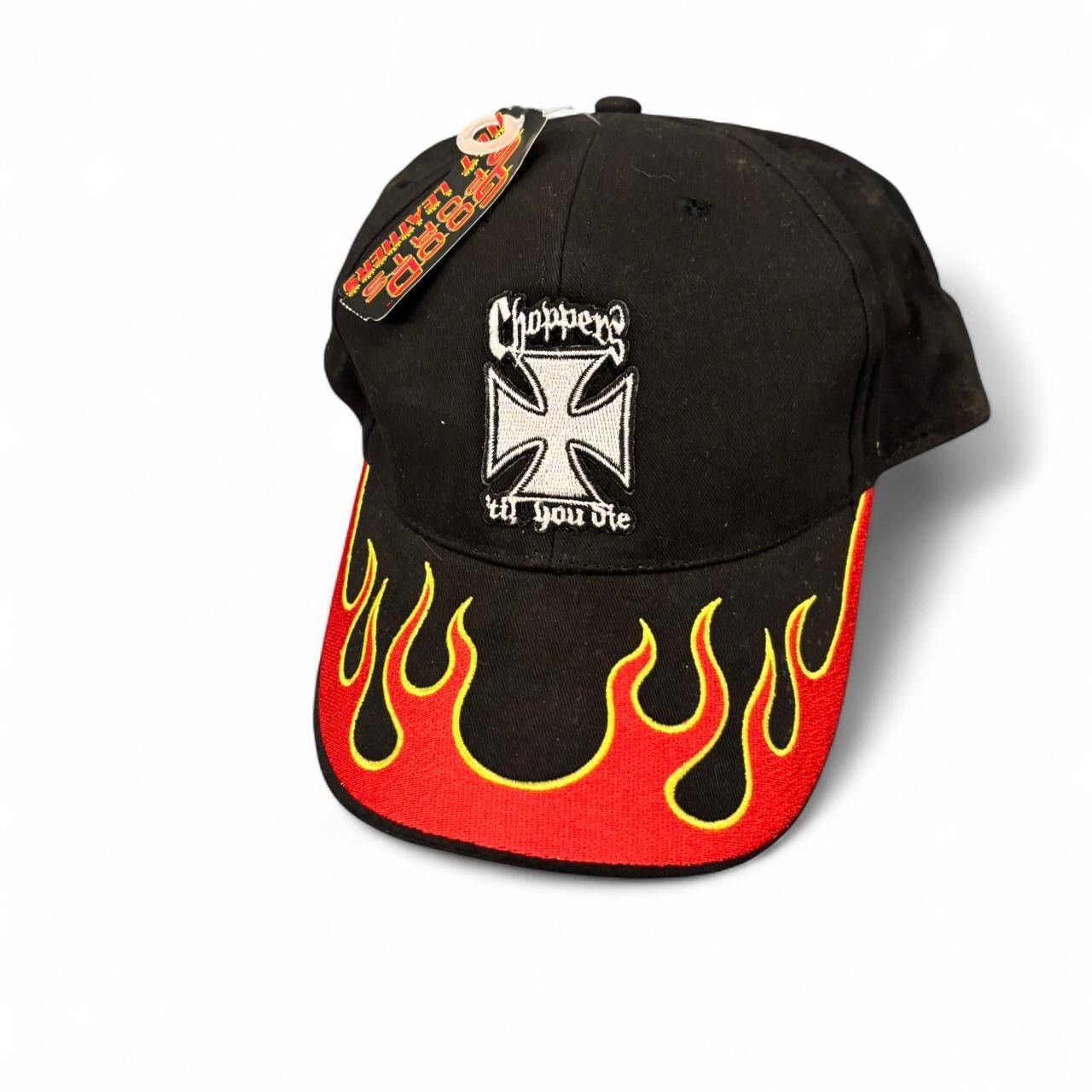 West Coast Choppers Y2K Chopper till you die hot leather flame hat Size ONE SIZE - 4 Thumbnail