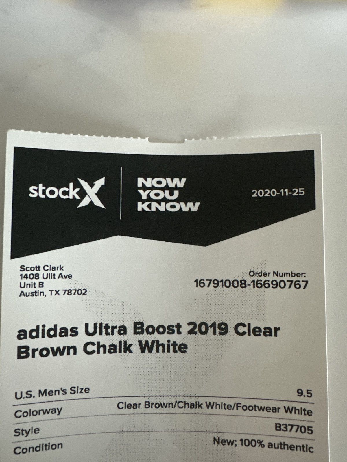 Adidas Adidas Ultra Boost 2019 Clear Brown Chalk White Size US 9.5 / EU 42-43 - 11 Thumbnail