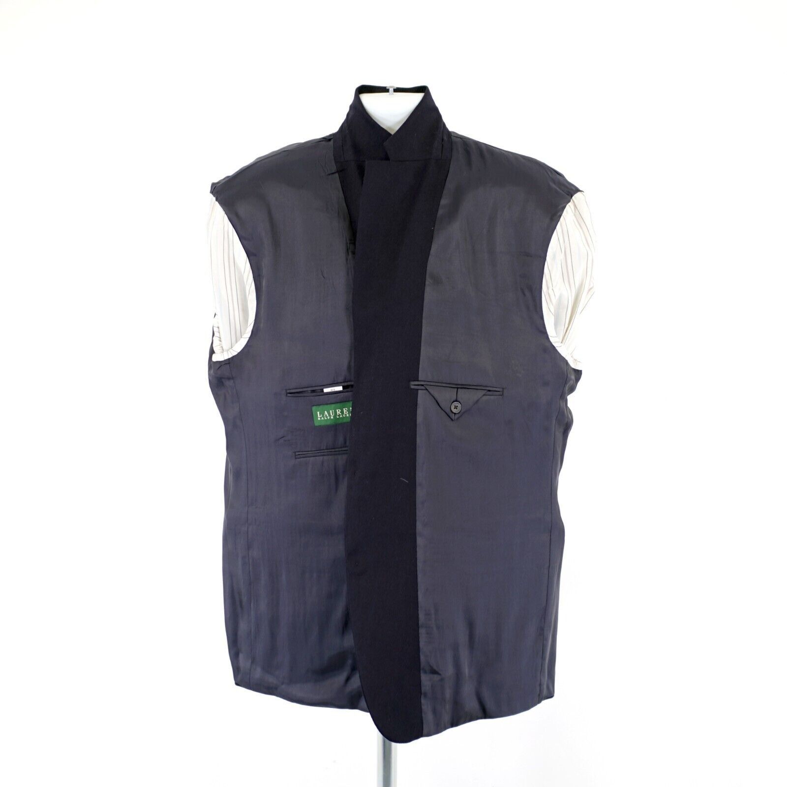 Lauren Ralph Lauren Lauren Ralph Lauren 48L Blue Herringbone Thick Wool Sport Co Size 48L - 10 Thumbnail