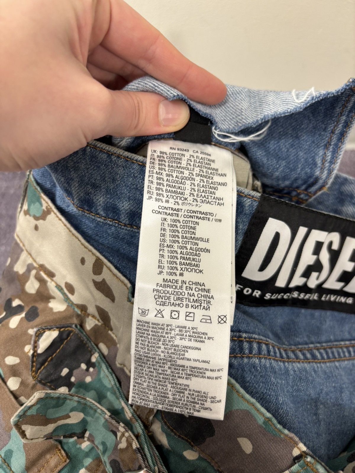 Diesel Diesel O-Cali-A Y2K Utility Denim Camo Layered Mini Skirt Size 24" / US 00 / IT 34 - 14 Thumbnail