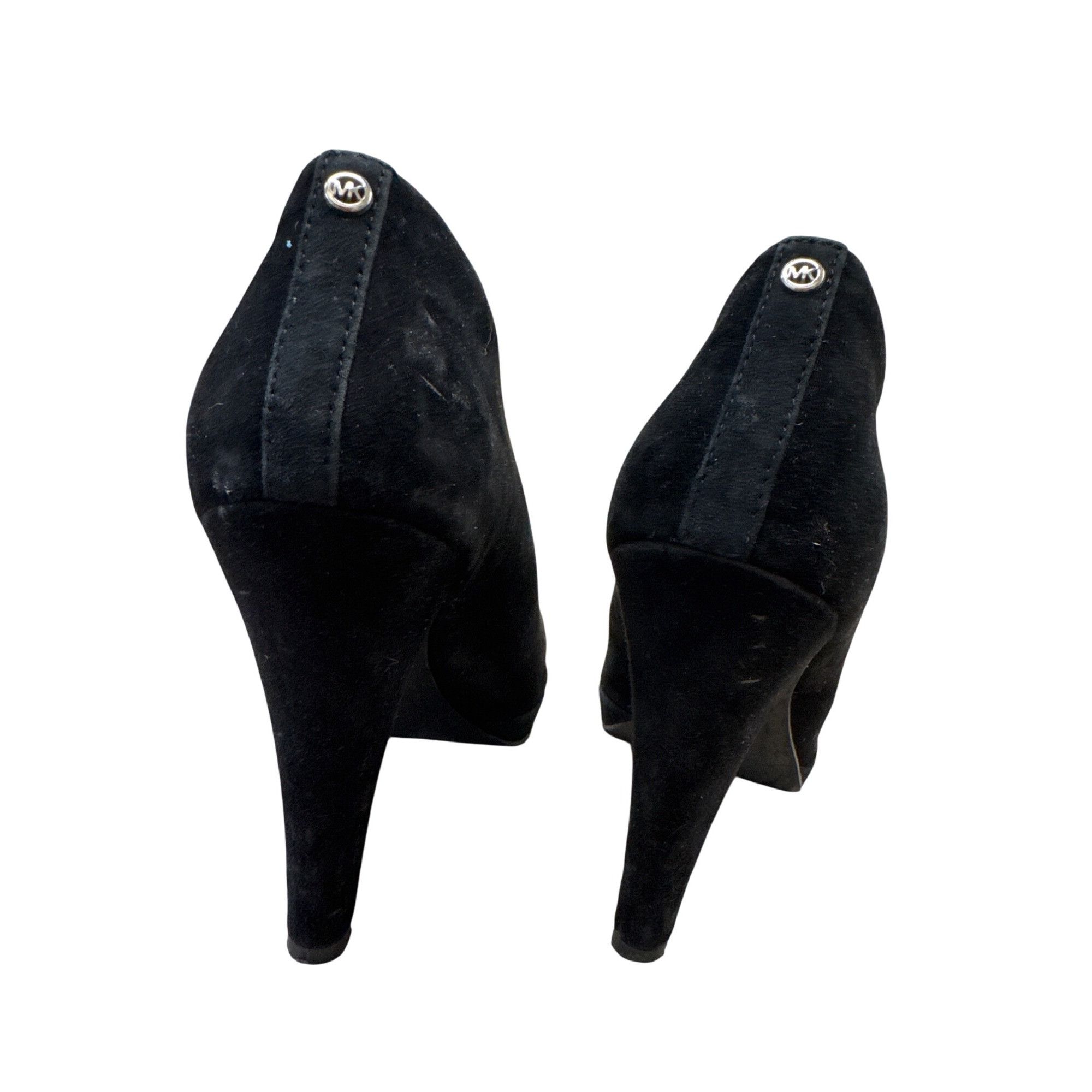 Michael Kors Michael Kors Womens Black Suede 4.5" Heels Size 8.5M SKU 703 Size US 8.5 / IT 38.5 - 6 Thumbnail