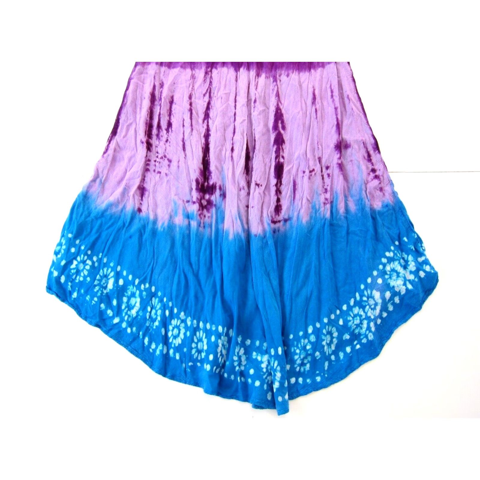 Vintage VINTAGE Pams Collection 100% Rayon Purple Blue Tie Dye Embroidered Tank Sun Dress M-L Size L / US 10 / IT 46 - 6 Thumbnail