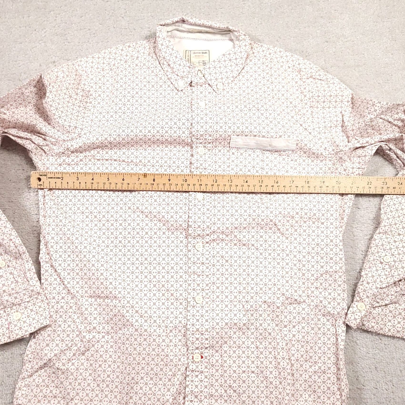 Alexander Julian Colours By Alexander Julian Geometric Stretch Button Down Shirt Men Medium White Size US M / EU 48-50 / 2 - 3 Thumbnail