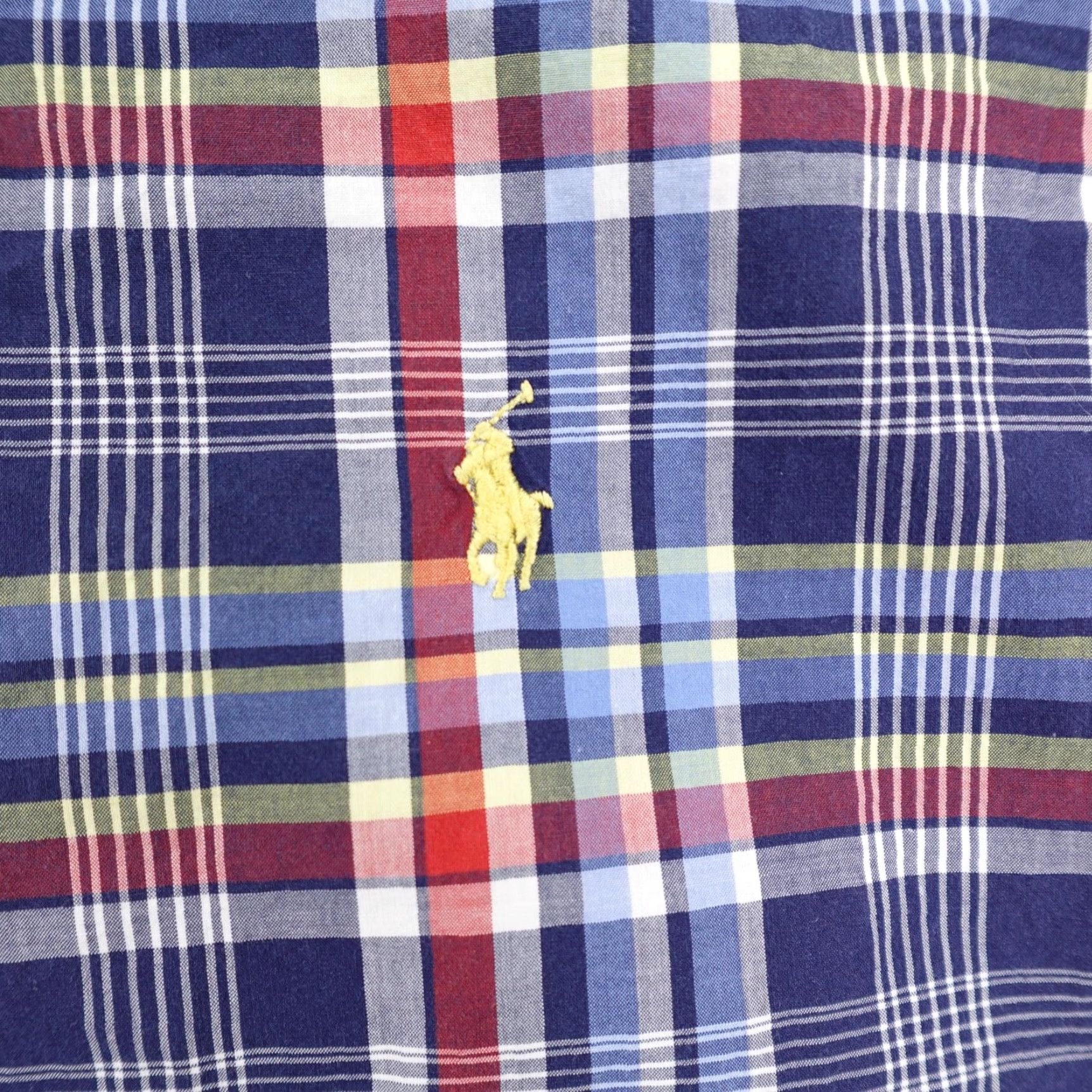 Ralph Lauren Ralph Lauren VINTAGE Plaid Button-Up Shirt Mens 2XLT Blue Red Short Sleeve Cotton Yellow Pony Logo Size US XXL / EU 58 / 5 - 3 Thumbnail