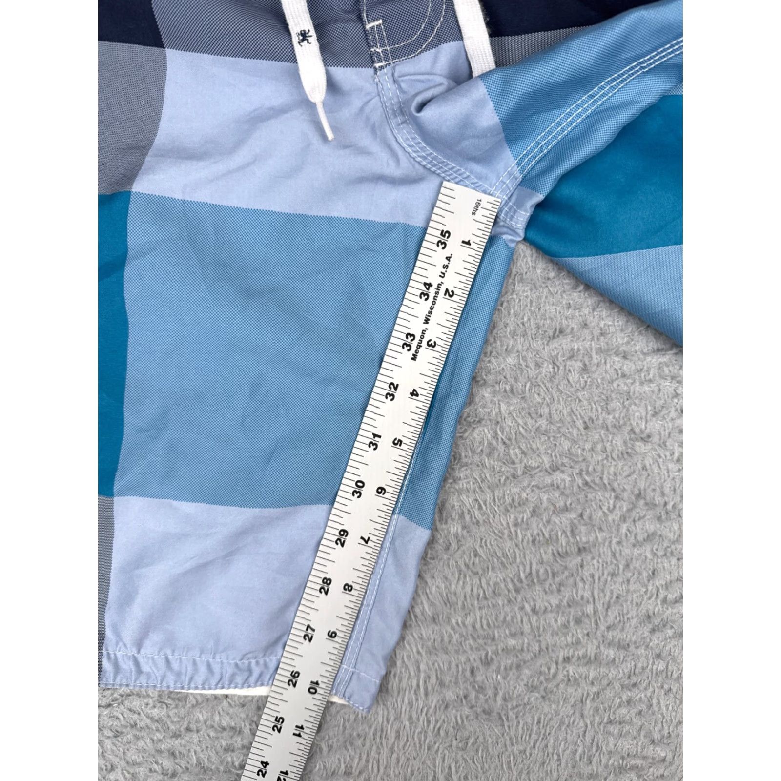 Mossimo Mossimo Board Shorts Mens 36 Blue Plaid Polyester Cargo Beach Pool Surf 36x10 For Men Size US 36 / EU 52 - 6 Thumbnail