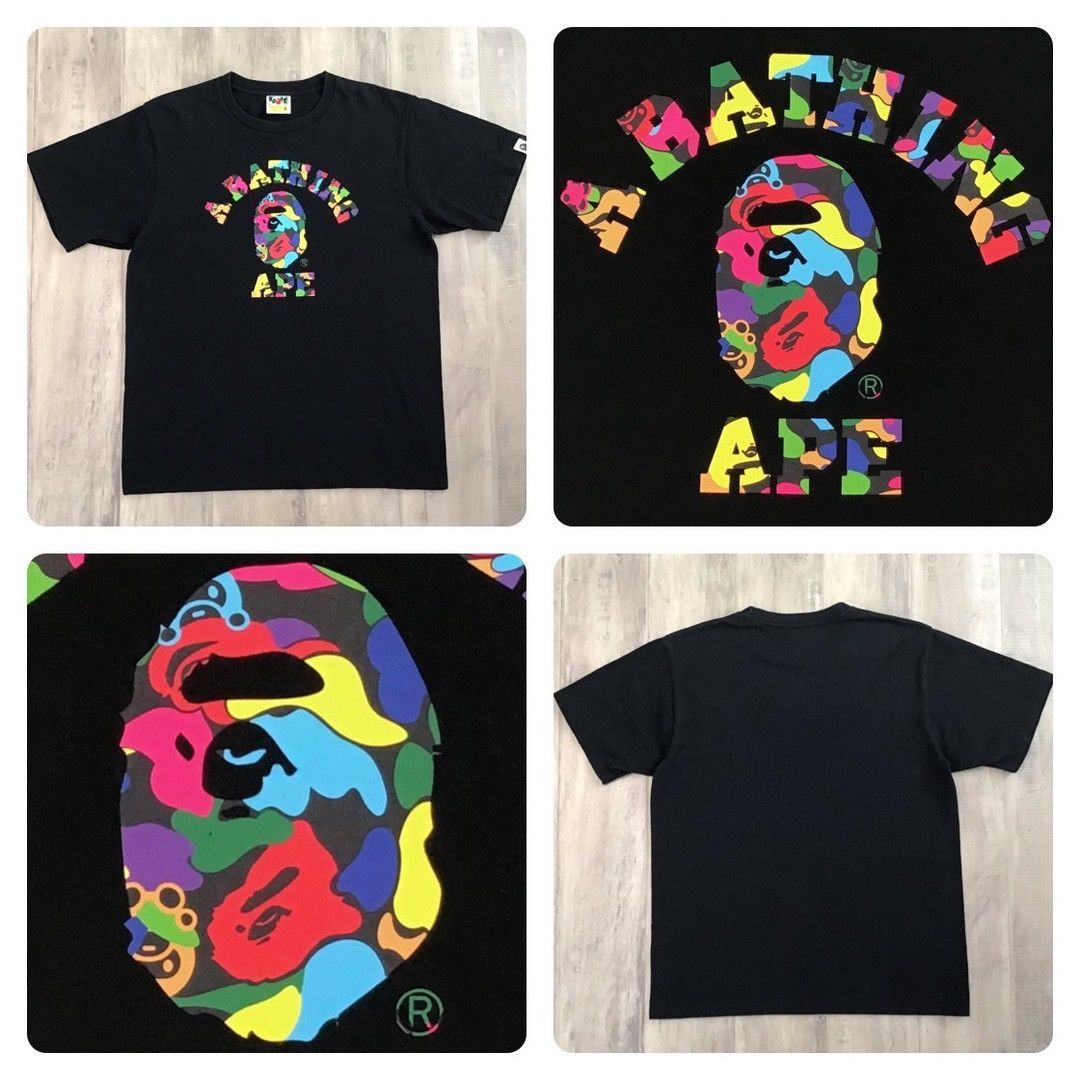 Bape BAPE MILO multi camo college logo T-shirt a bathing ape Size US M / EU 48-50 / 2 - 1 Thumbnail