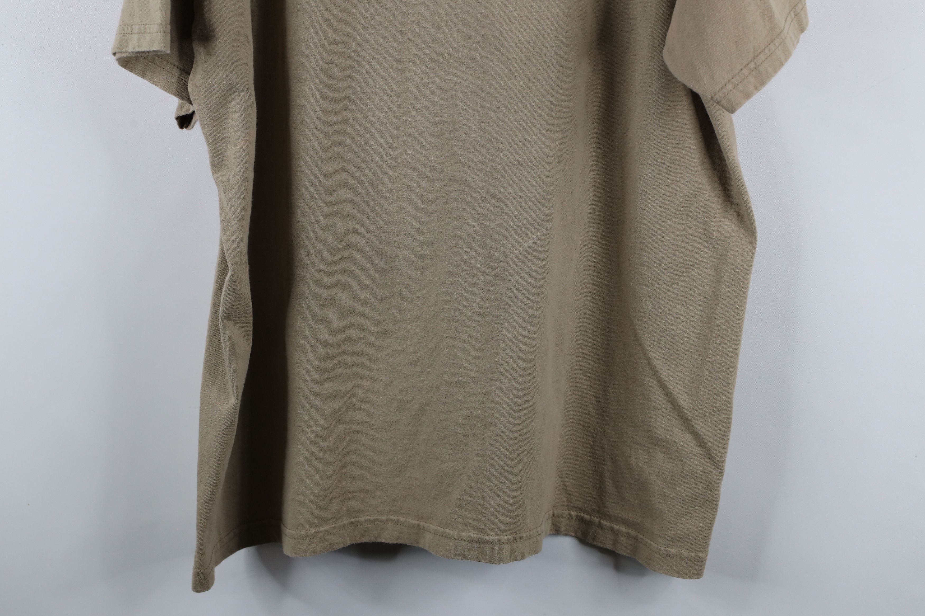 Vintage Vintage 90s Streetwear Heavyweight Cotton T-Shirt Beige Size US XXL / EU 58 / 5 - 12 Thumbnail