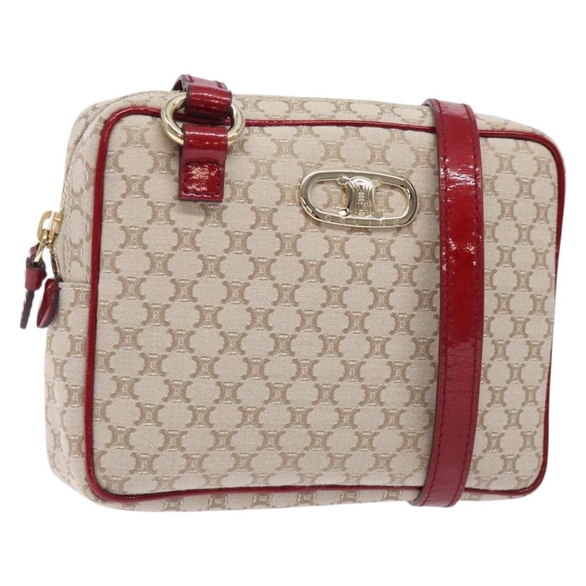 Celine CELINE Macadam Canvas Shoulder Bag Beige Gold Size ONE SIZE - 1 Thumbnail