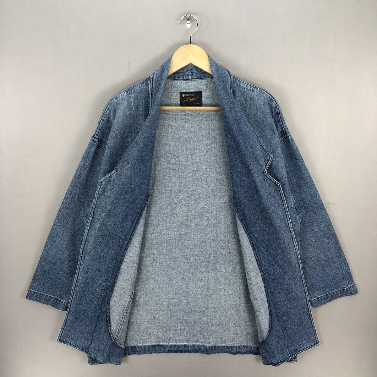 Number (N)ine Vintage Kastane Washed Denim Kimono Lab Coat Size US L / EU 52-54 / 3 - 5 Thumbnail