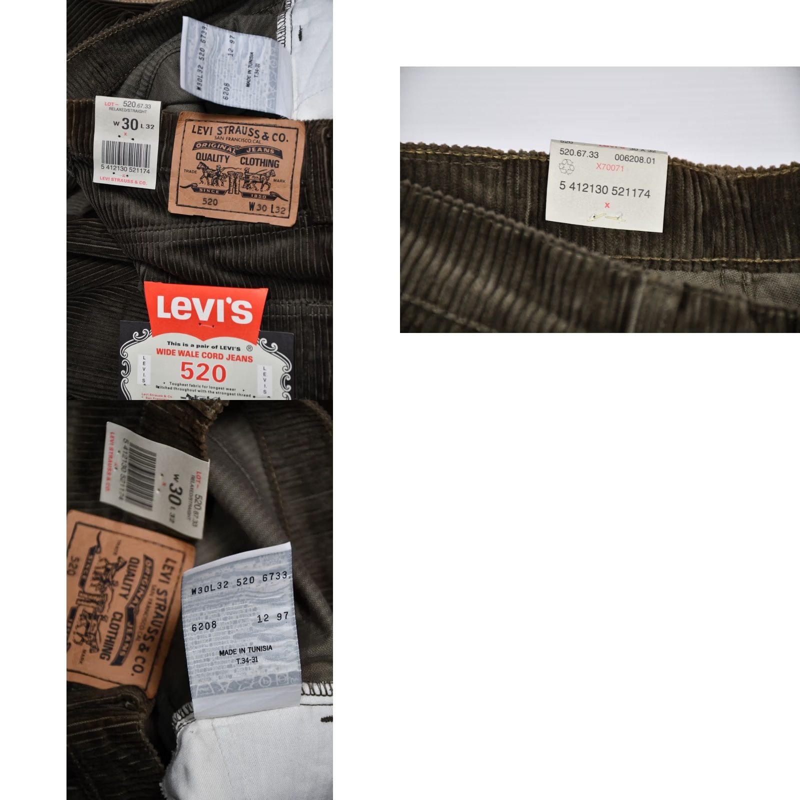 Levi's VINTAGE Levi's 520 Relaxed Straight Cord Dark Olive Green Men's Pants W30 L32 Size US 30 / EU 46 - 9 Thumbnail