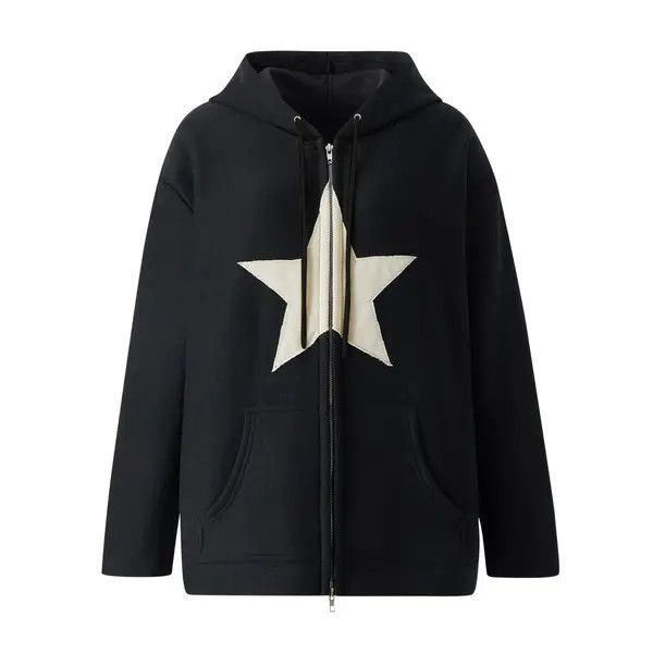 VIBE Unisex Y2k Hip Hop Zipper Sweatshirt Harajuku with Stars Size US L / EU 52-54 / 3 - 5 Thumbnail