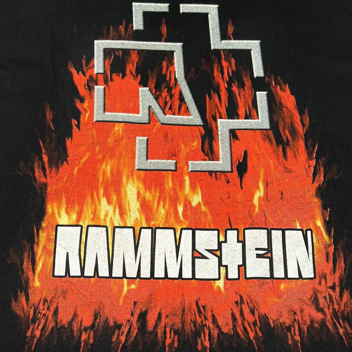 Band Tees Vintage 90s Rammstein ‘Flame Logo’ Turbogadget Euro T Shirt Size US XL / EU 56 / 4 - 5 Thumbnail
