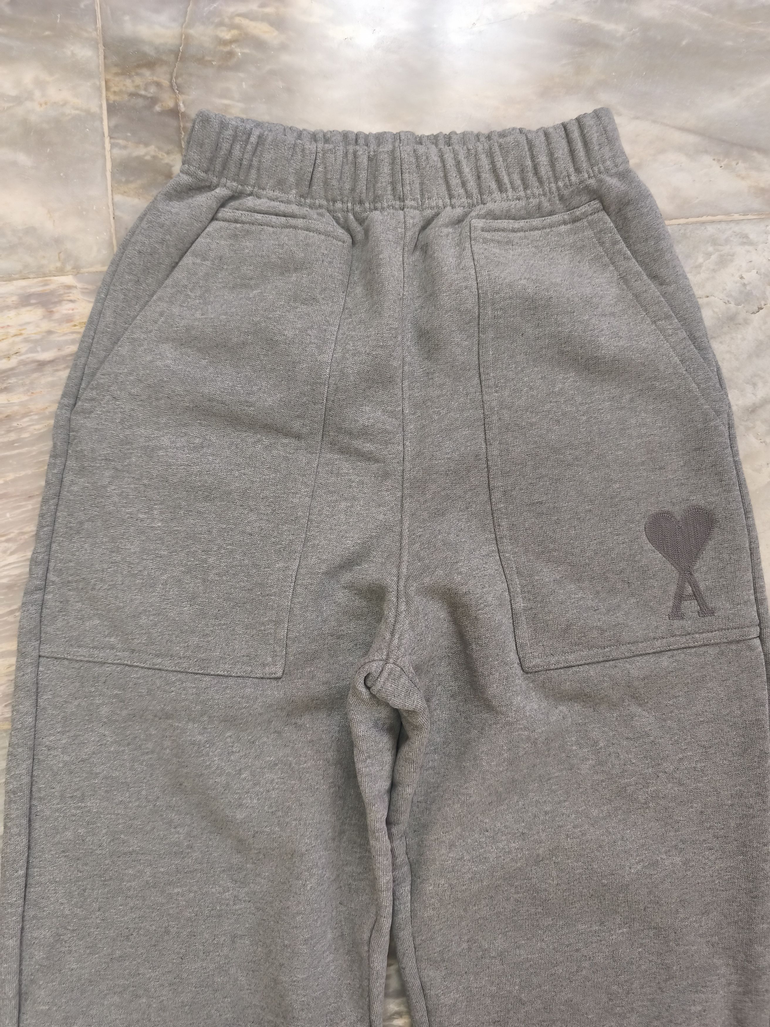 AMI AMI Army Heart Logo Track Pants Heather Gray Size 22" - 2 Thumbnail